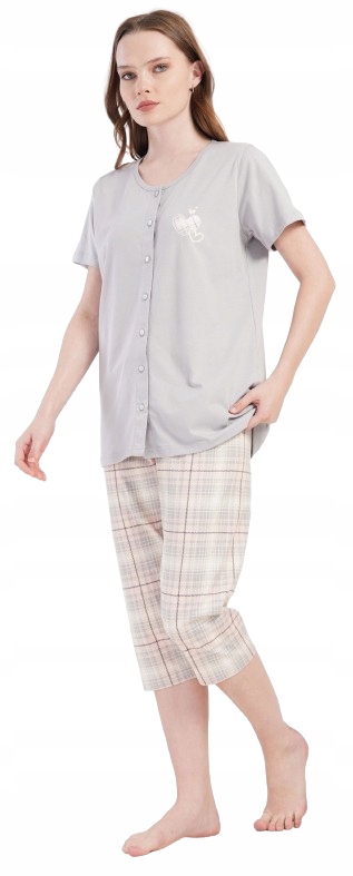 Rozepínací Pyžamo Tričko Se Zapínáním Na Knoflíky Rybářky 4XL