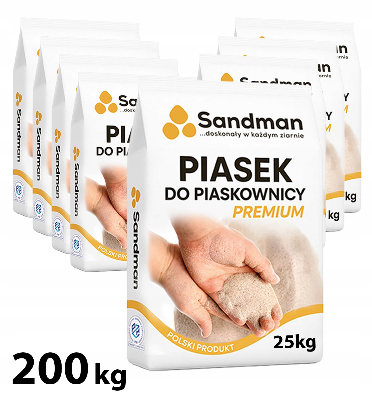 PIASEK DO PIASKOWNICY CZYSTY Z ATESTEM 200 KG Produkt Polski