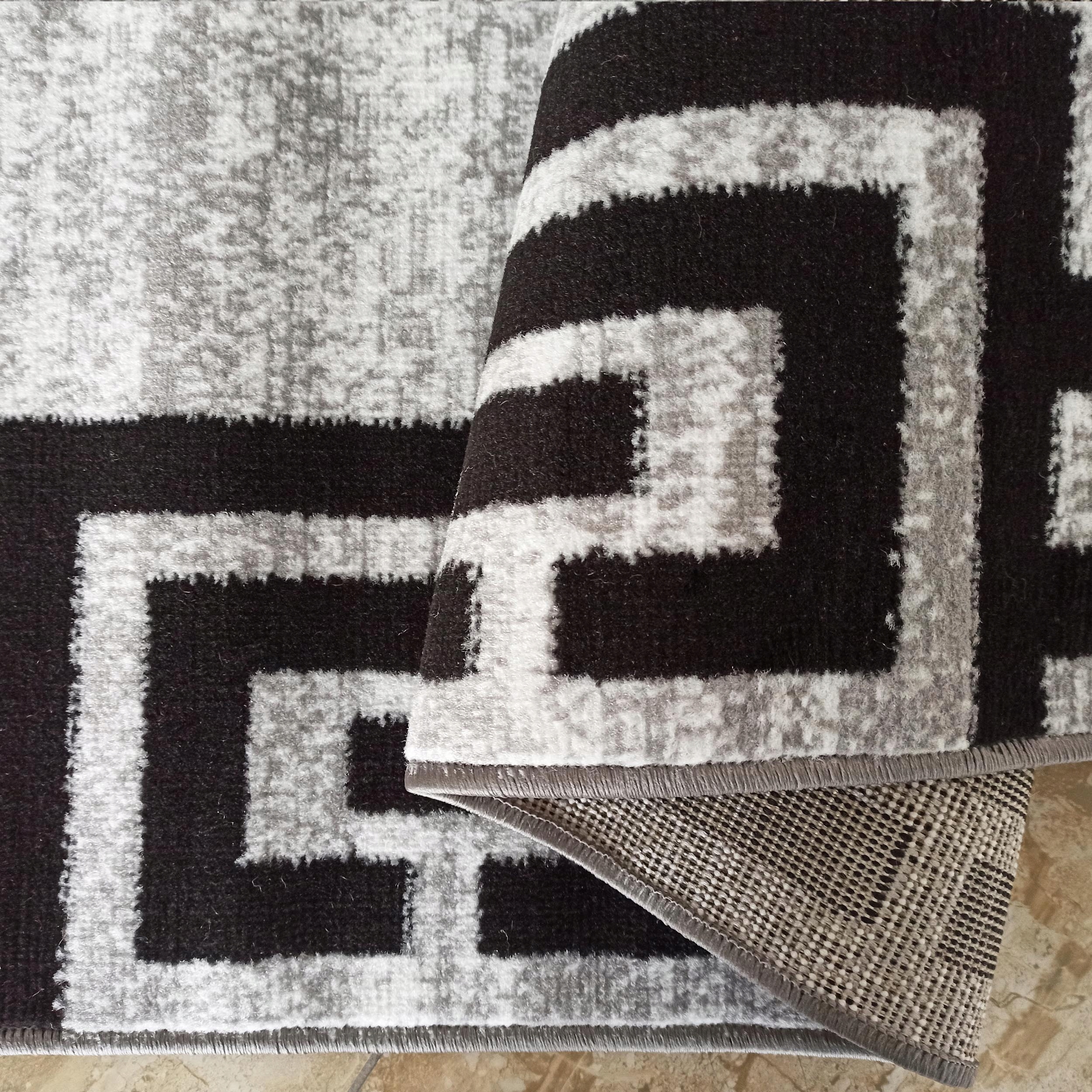 Modny dywan 160x220 Canvas Soho 04 szaro - czarny Grubość 9 mm