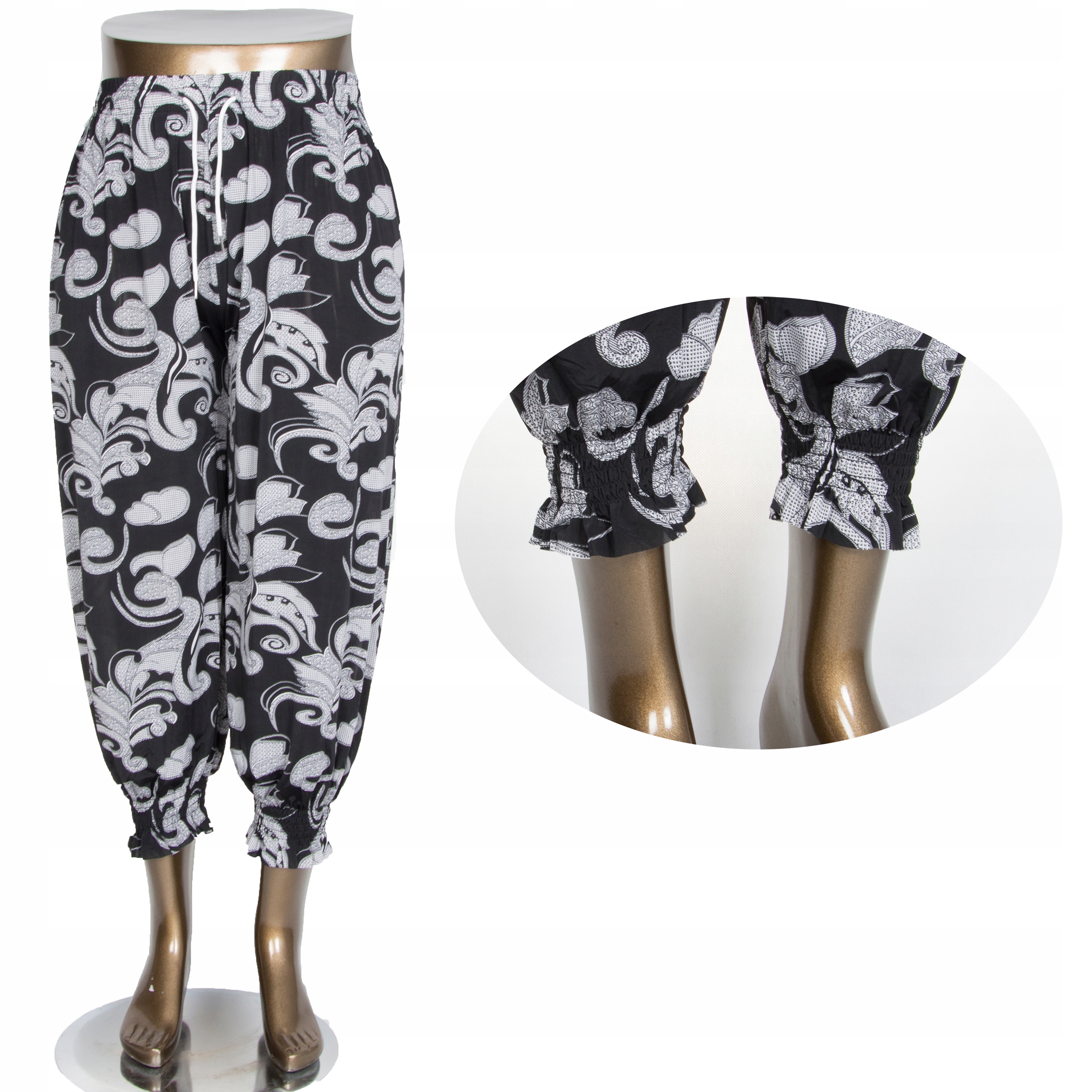 

Q311 Bambusowe Spodnie 7/8 Alladynki r. 48-52 #2