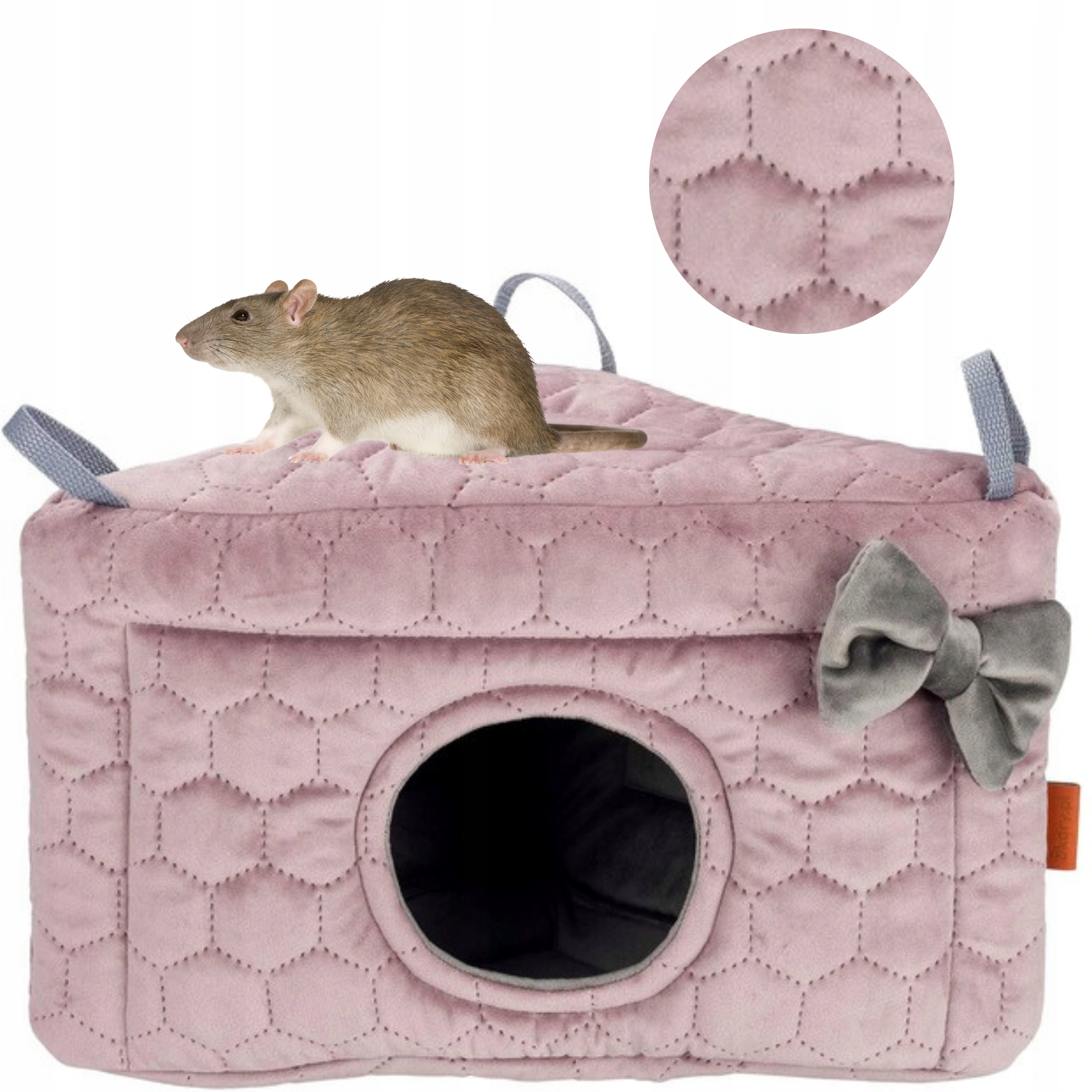 Rohový Domeček Jeskyně pro Křečka, Činčilu, Potkana 34x24 Růžový