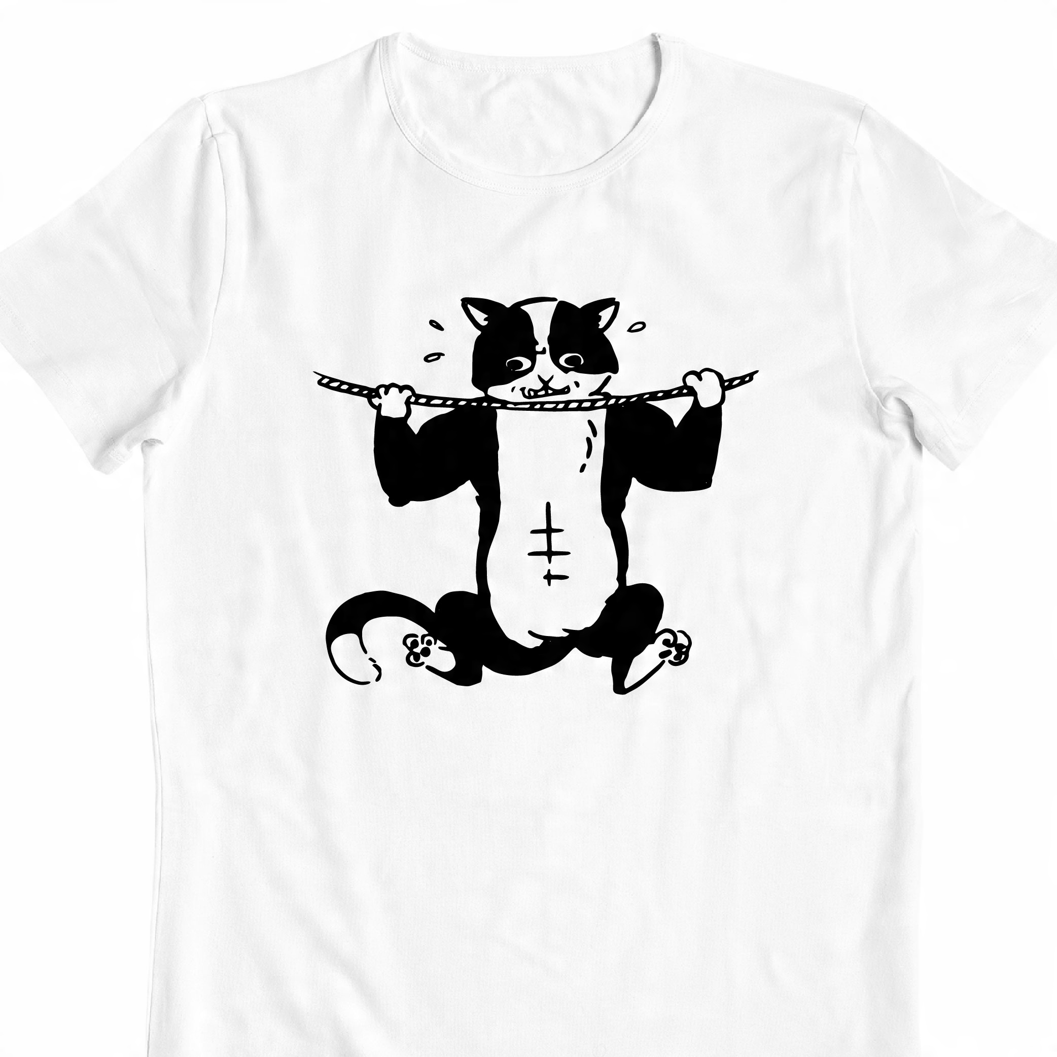 

Koszulka Tshirt Siłownia Zabawna Podciąganie Kot