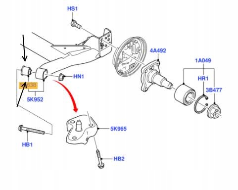 Задний луч бушинг пуллер Ford Fusion 2002-