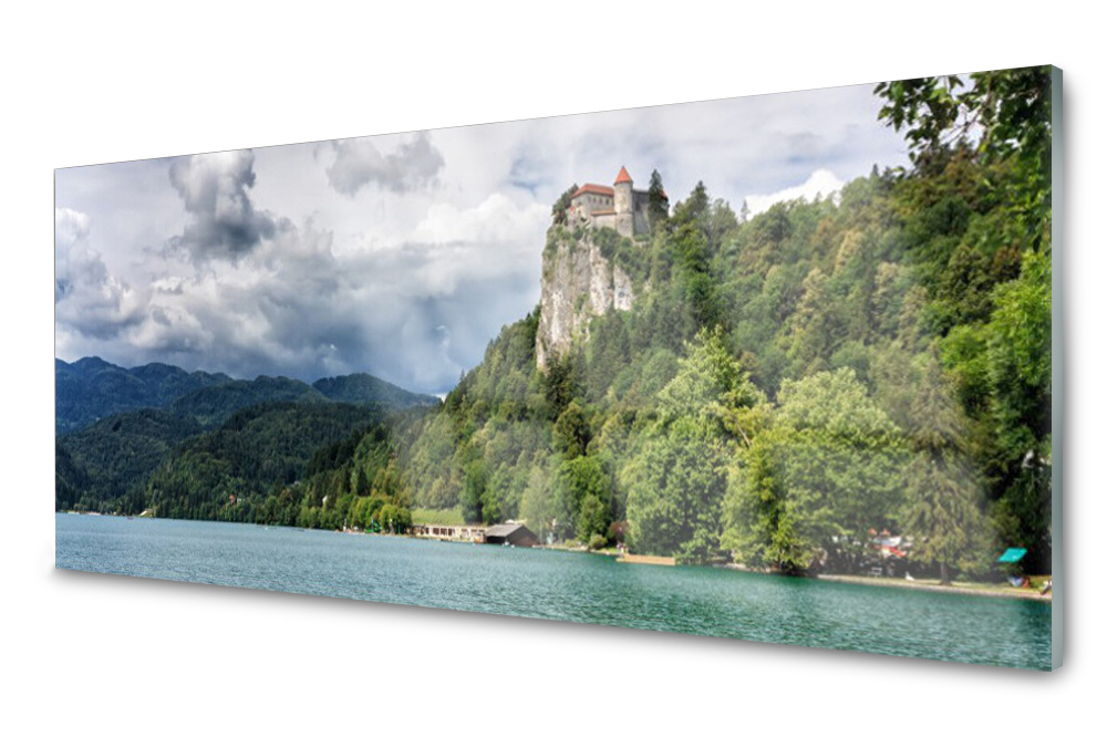 Obraz na skle Zámek v horách Les Krajina 125x50