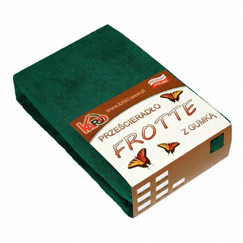 

Prześcieradło frotte z gumką 200x220 zielone