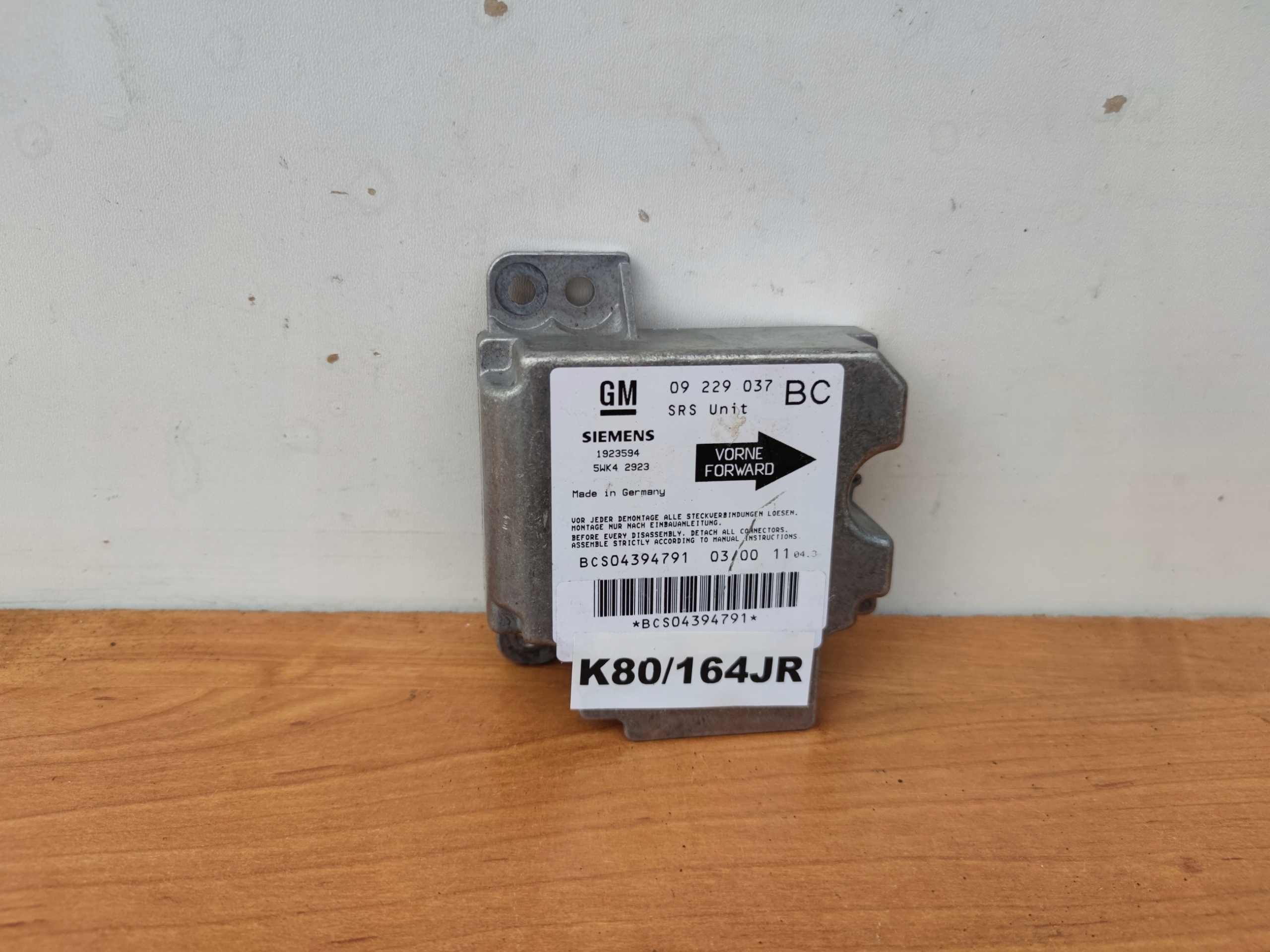 OPEL ASTRA II 2 G KOMPUTER MODUŁ PODUSZEK AIR BAG