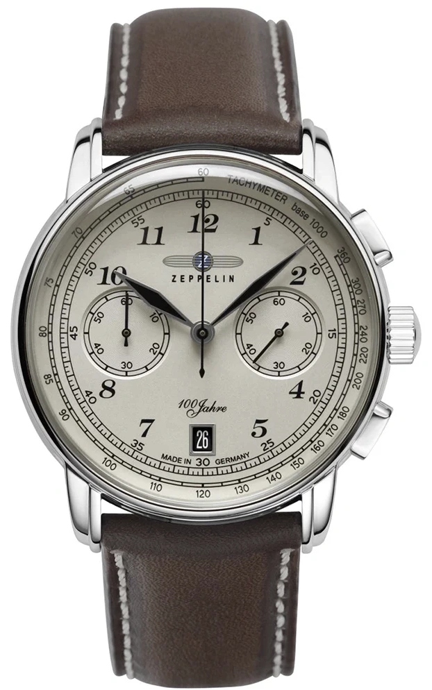 Pánské Hodinky Zeppelin 7674-6 S Řemínkem 100 Jahre Chronograf