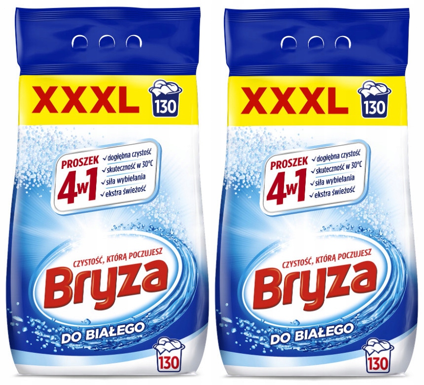Levně Sada Bryza Prací prášek na bílé prádlo 4v1 2 x 8,45 kg 260 praní