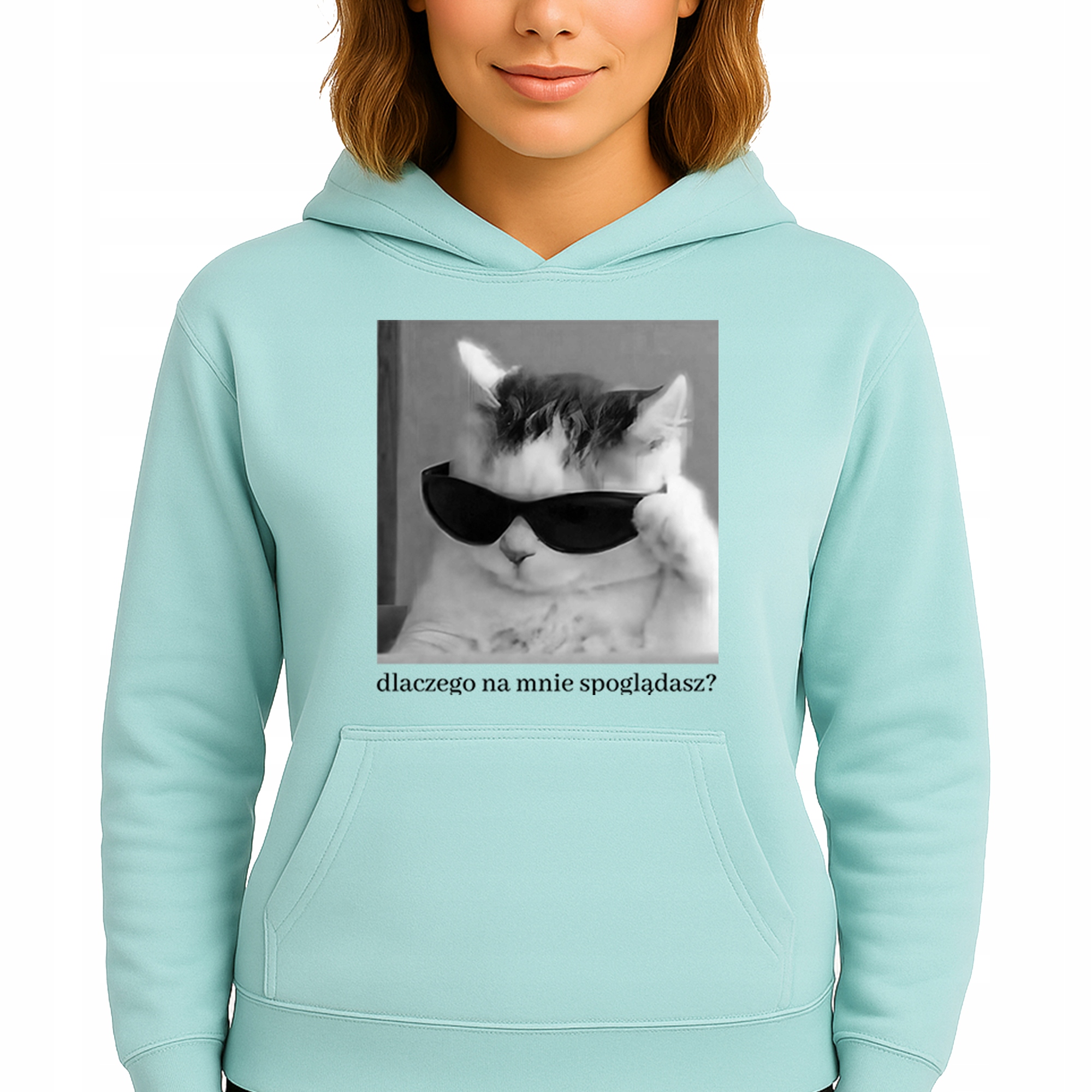 Mikina Mátová Hoodie S Kapucí Proč se na mě díváš Vel S