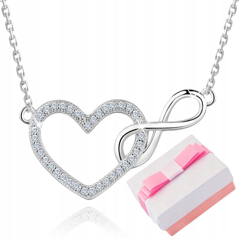 

Srebrny Naszyjnik Celebrytka Nieskończoność Serce