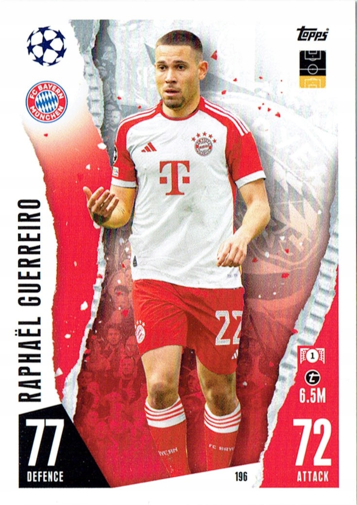 Match Attax 23/24 Karta Team Mate Bayern Munchen 196 Raphael Guerreiro