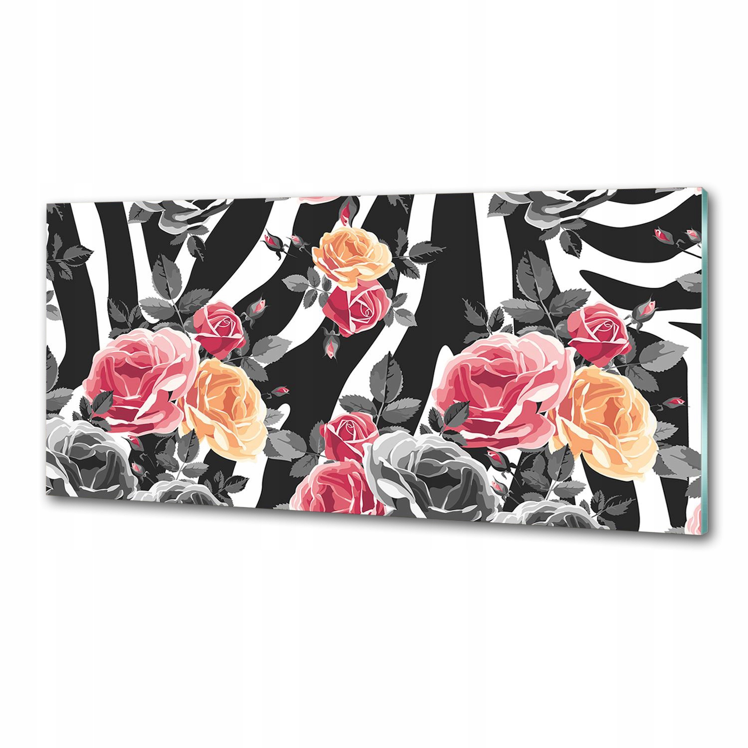 Panel do kuchyně Růže v pozadí zebra 125 x 50 cm Lepidlo