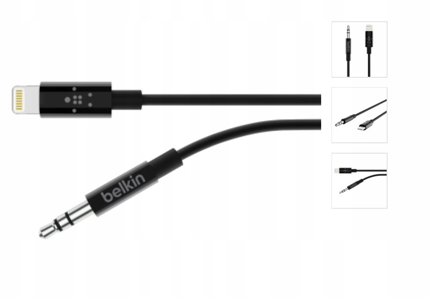 Belkin kábel Lightning 3,5mm jack, 0,9m Black AV10172bt03-BLK