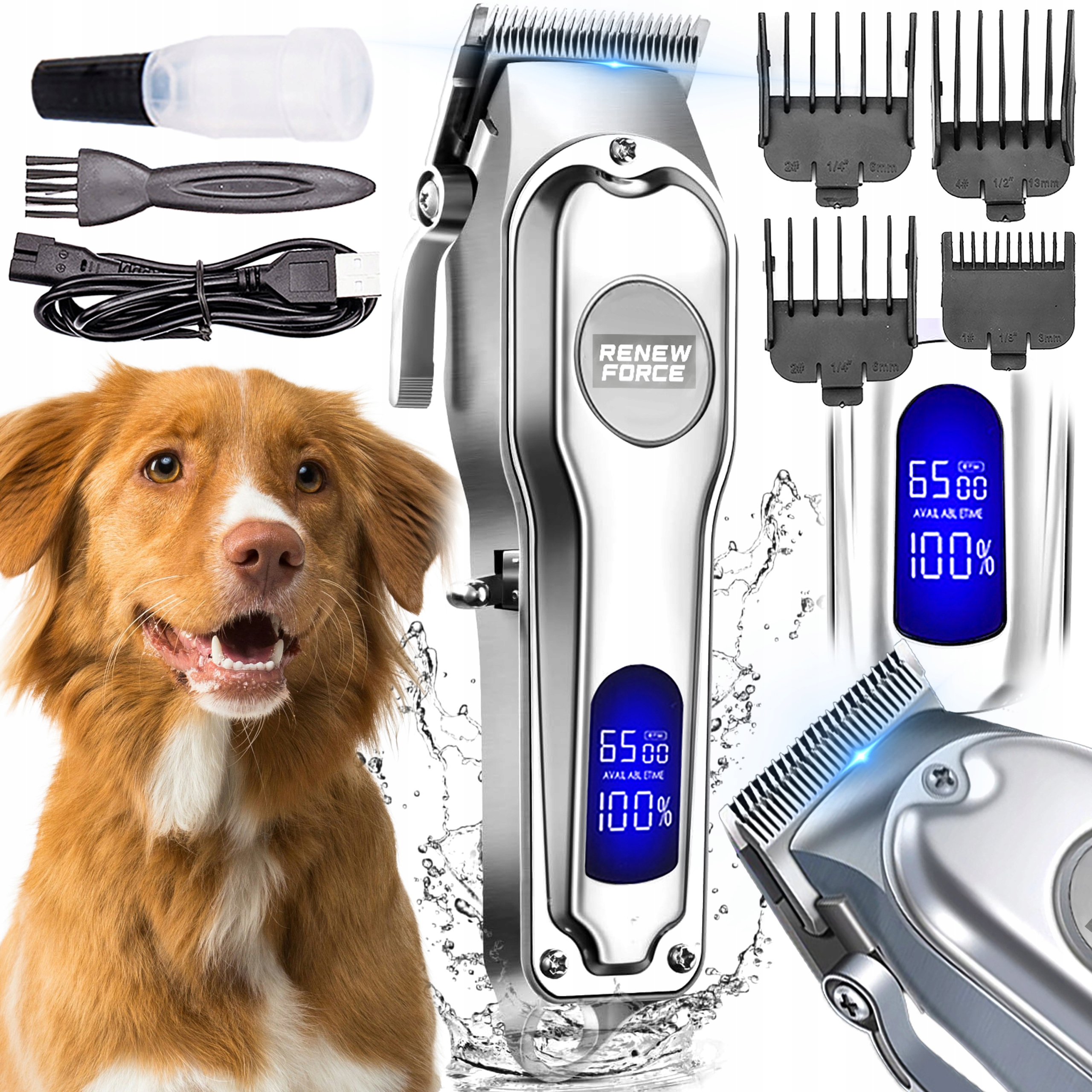 Levně Výkonný strojek na stříhání psů a zvířat, profesionální, Ocelová Kvalita