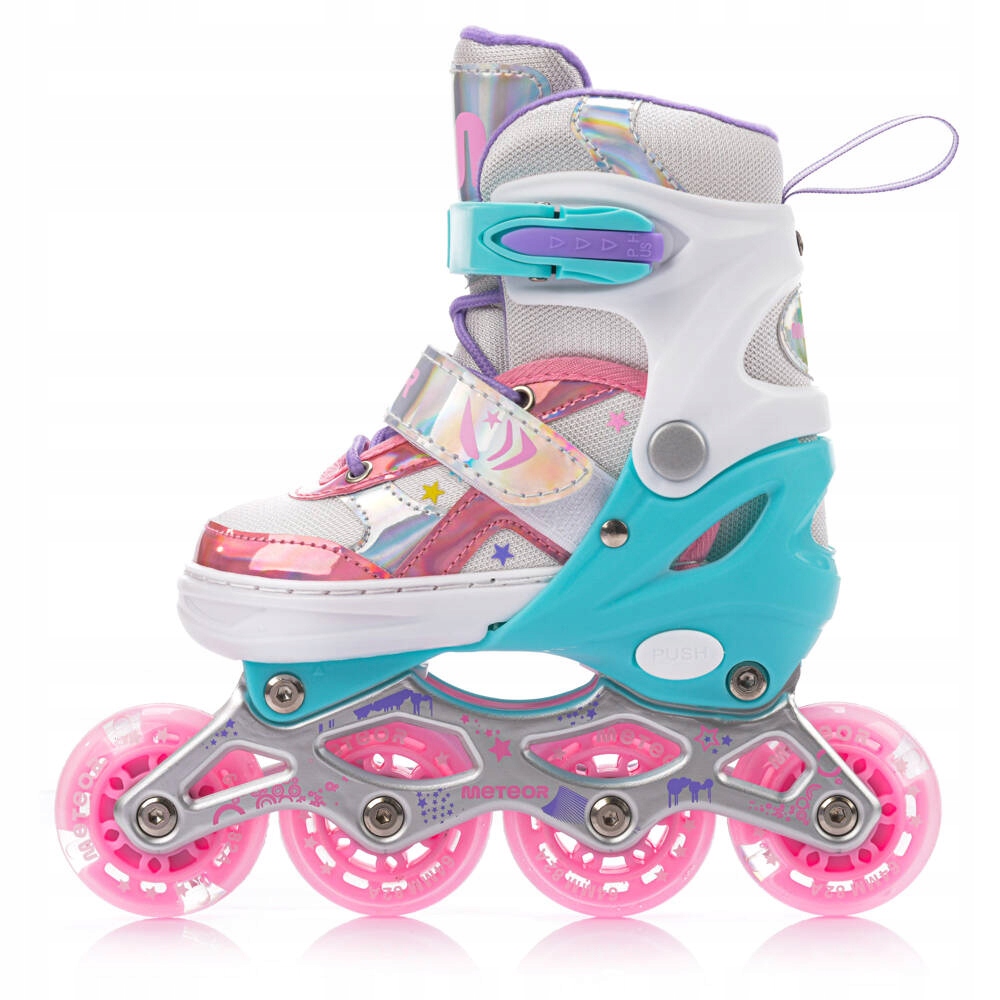 Rolki 4w1 LED Łyżwy Wrotki Rolko-Wrotki regulowane Meteor rozmiar M 34-37 Rozmiar 34-37