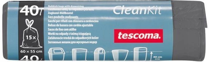 

Worki Na Śmieci Odpady Taśmą Ściągającą 40l 15SZT
