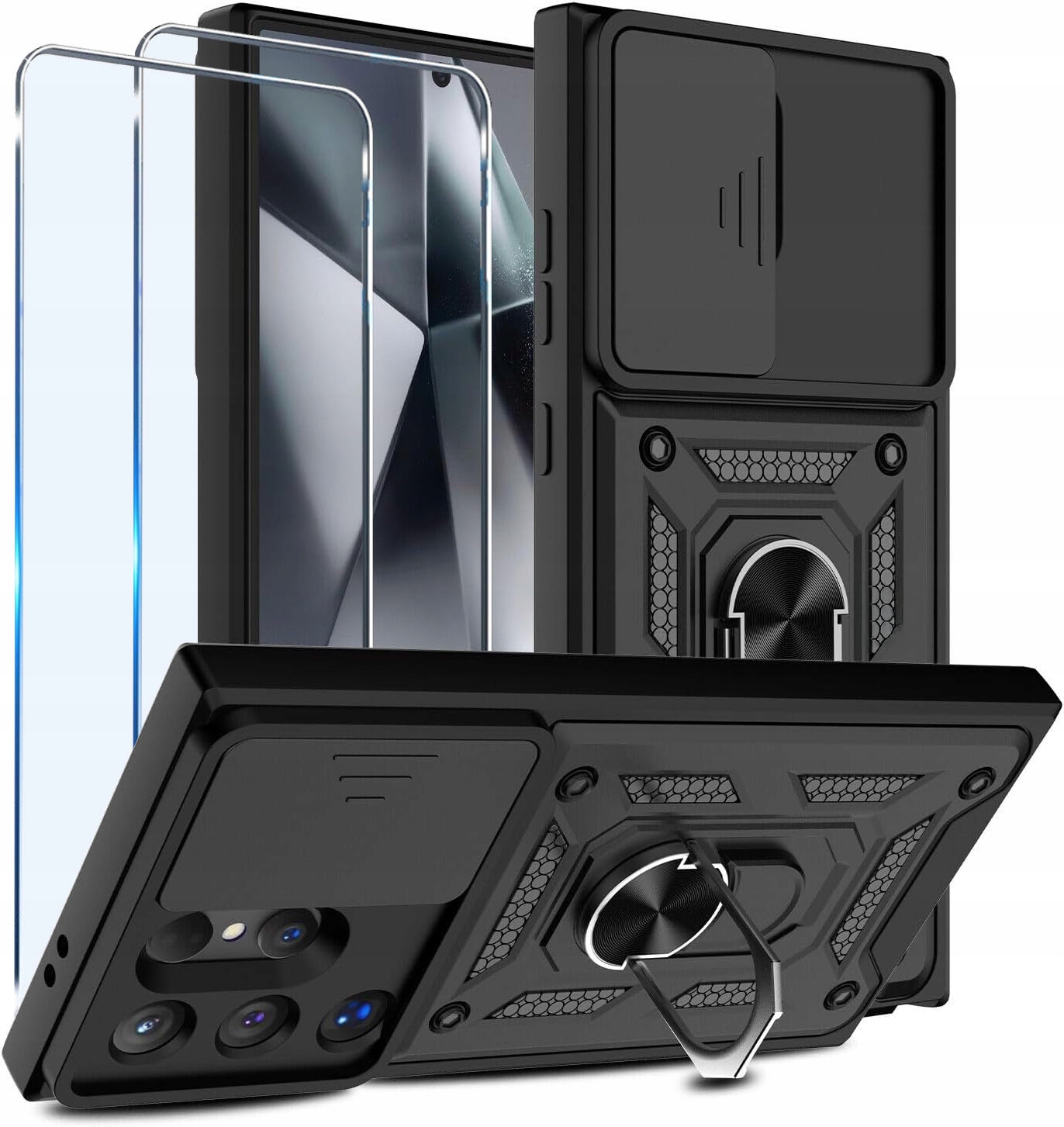 Etui Pancerne Slide Ring 2x Szkło Hartowane Do Samsung Galaxy S26 Ultra