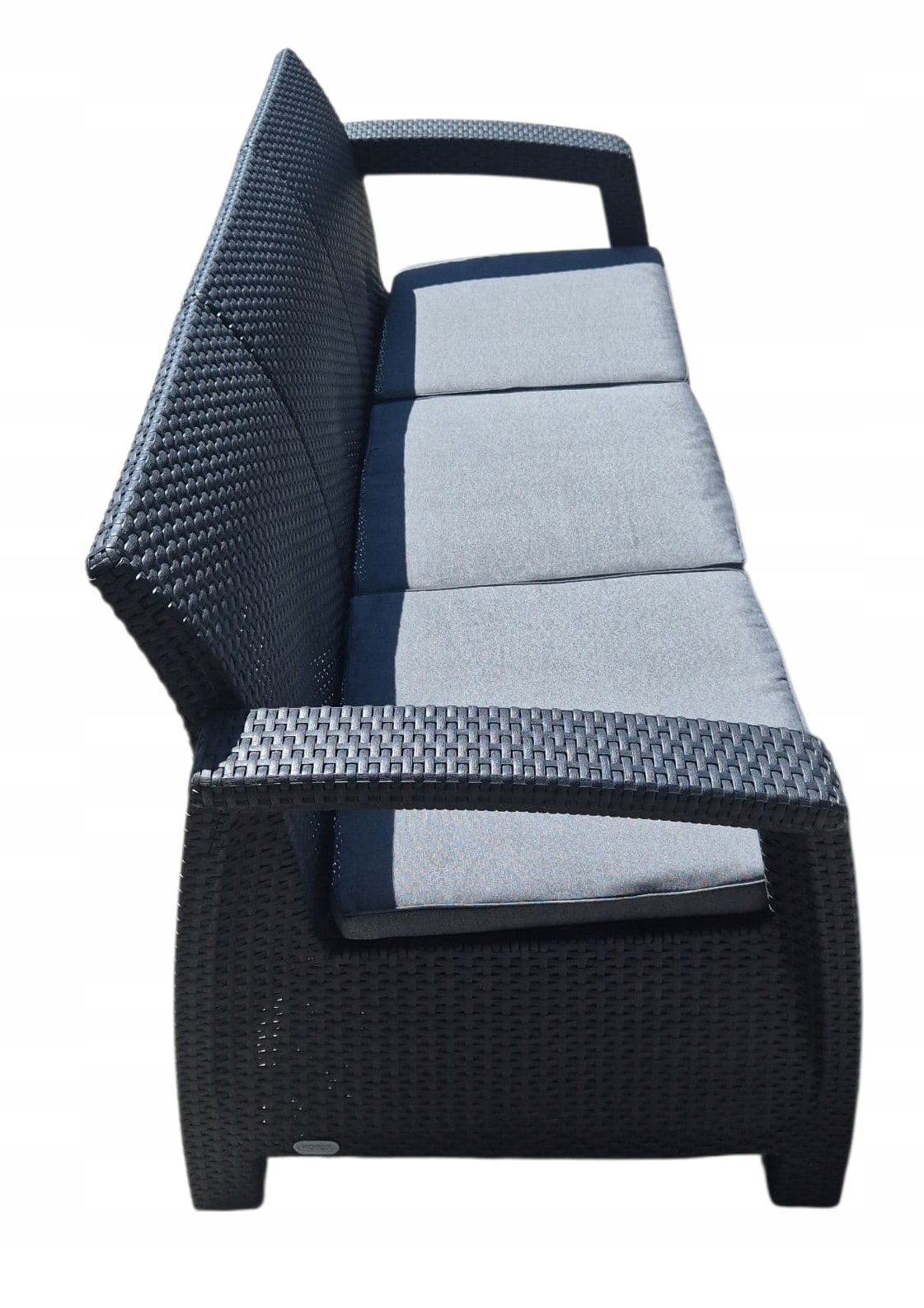 KETER CORFU SOFA 3 OSOBOWA LOVE SEAT ANTRACYT ŁAWKA