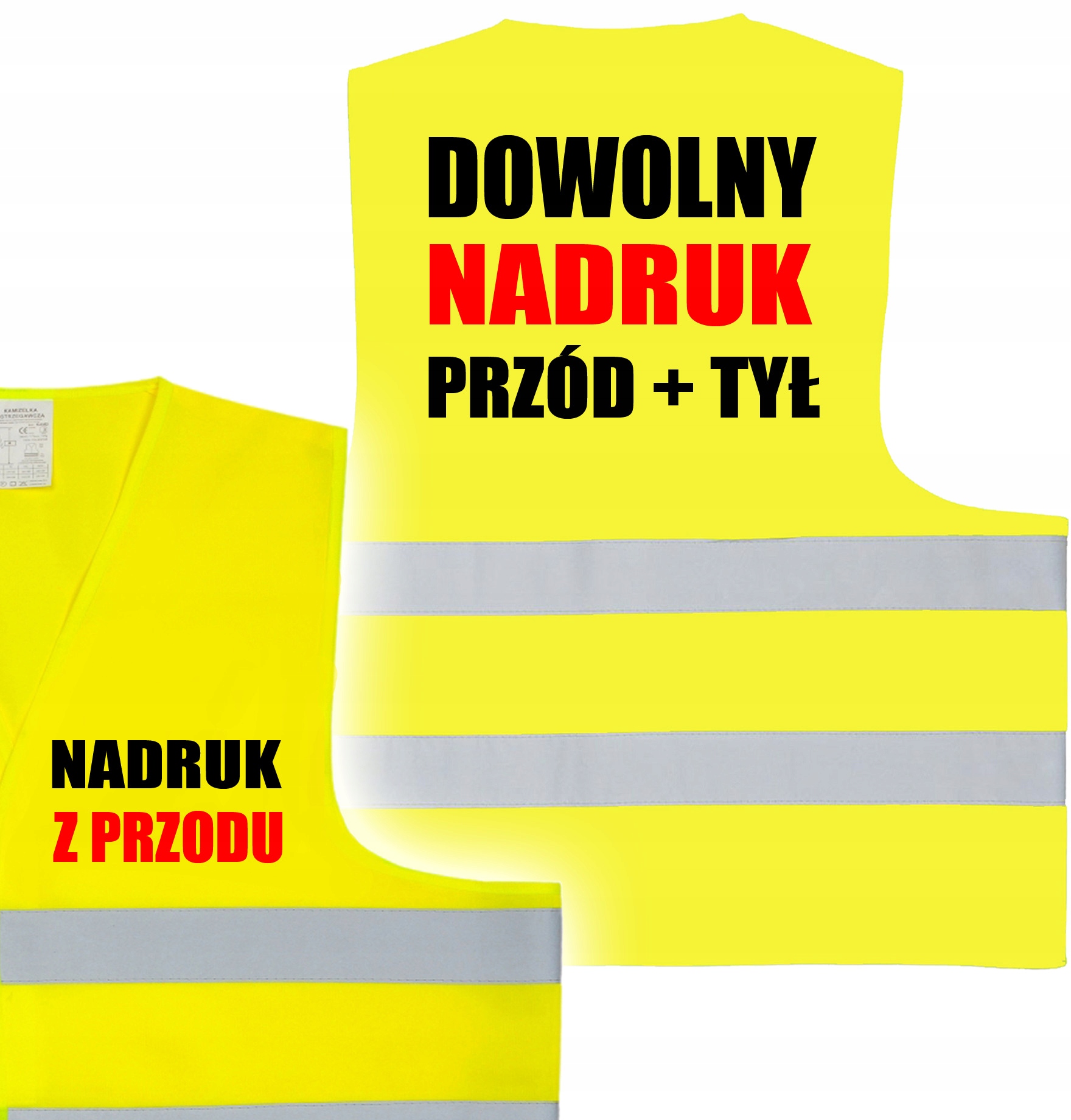 

Kamizelka Odblaskowa Z Nadrukiem Napisem Rozm M