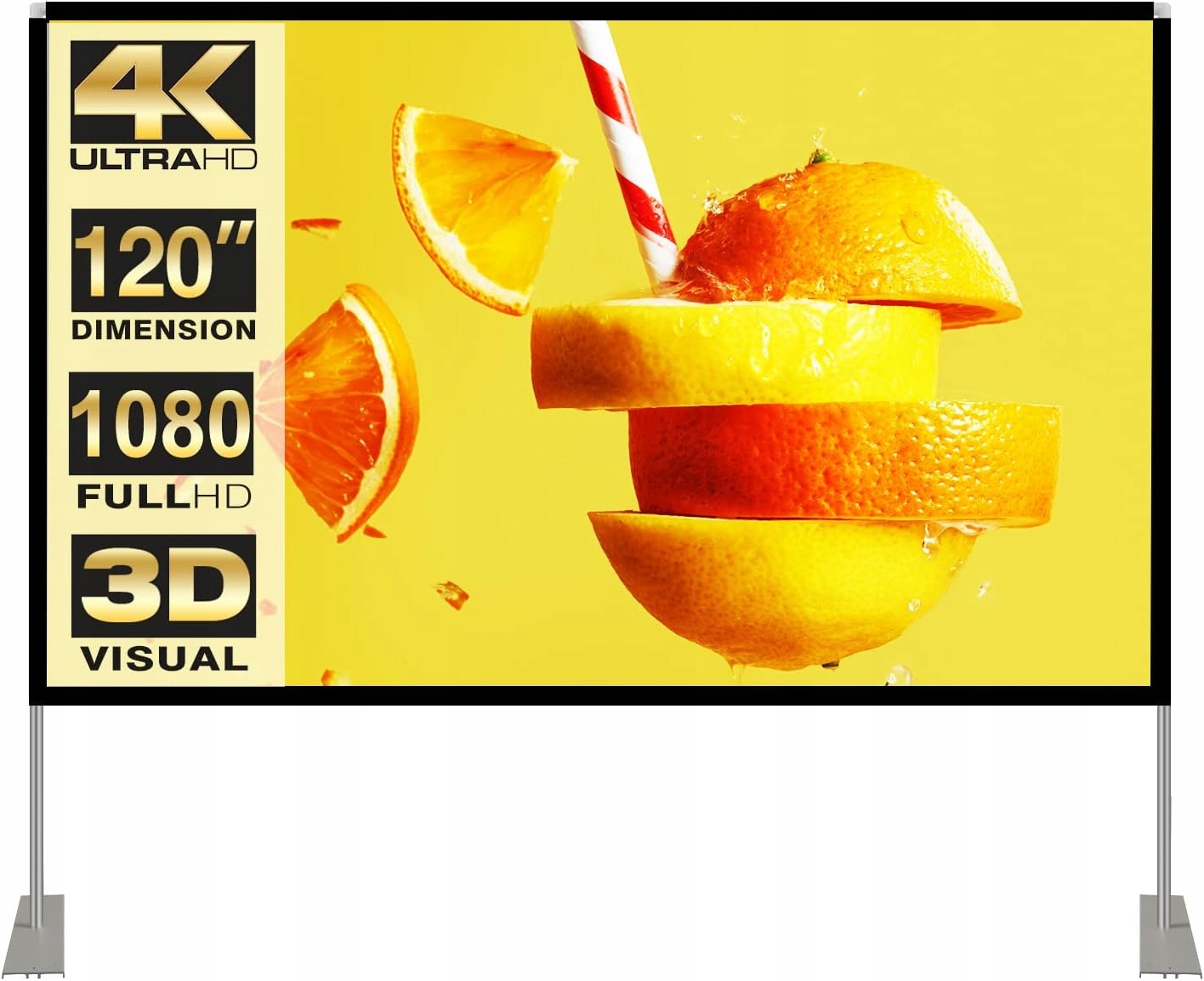 Ekran projekcyjny 120'' , ze stojakiem, 16:9, Hd, do projektora, przenośny