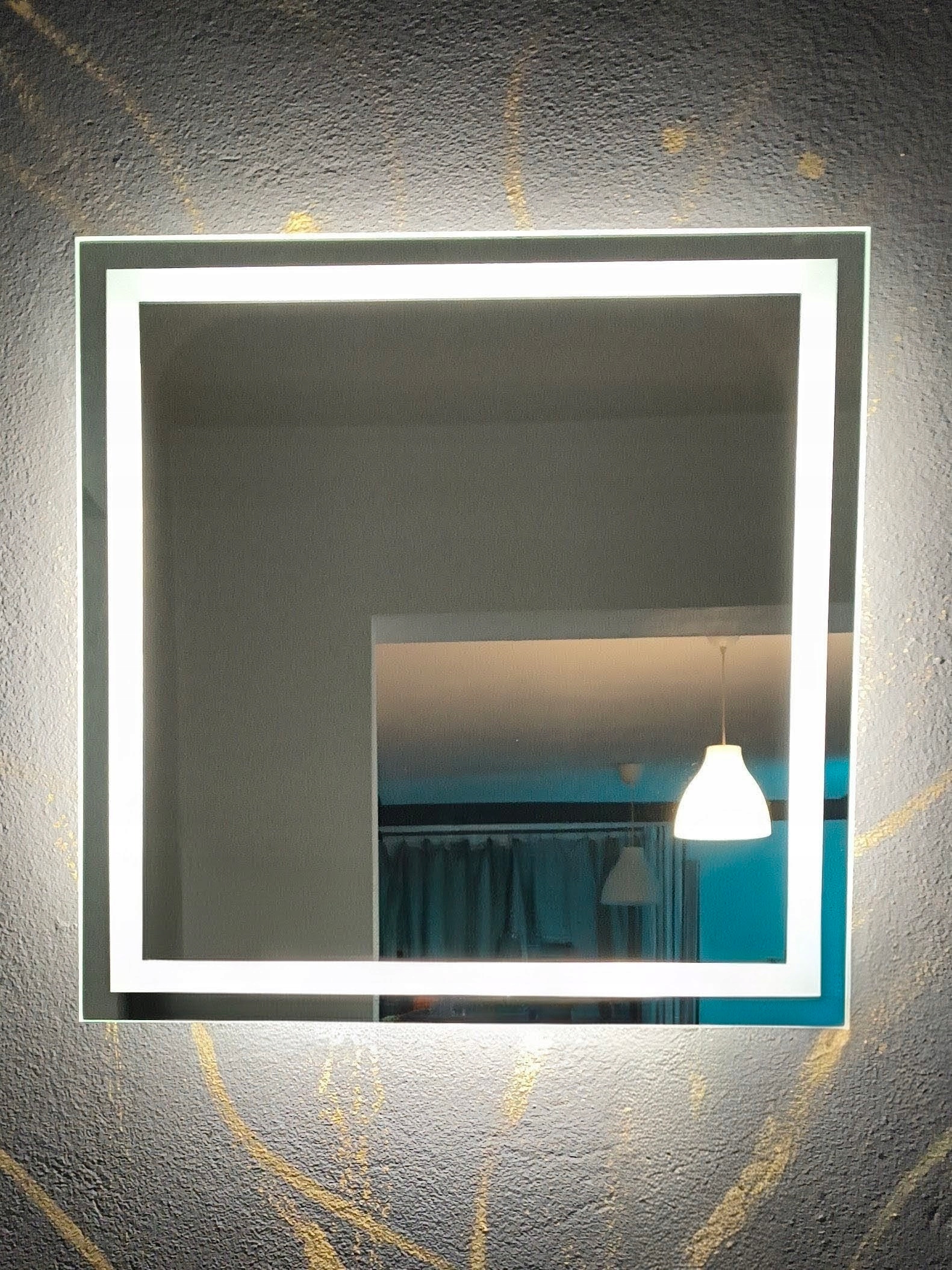 Led zrkadlo 60x60 cm Kúpeľňa, Hotel, La Luna Dotykový spínač