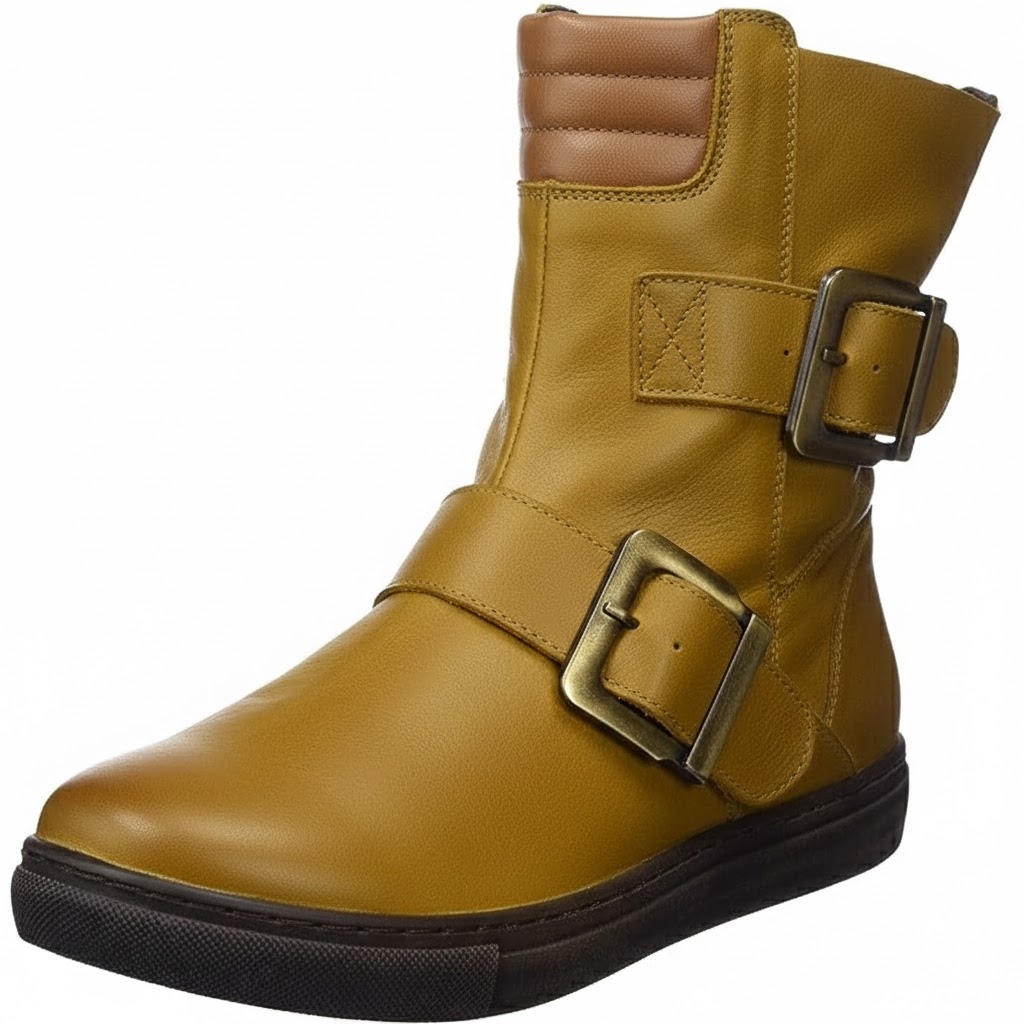Andrea Conti Dámské Kotníkové Boty Hořčicově Žluté S Koženými Sponami 37 Kč
