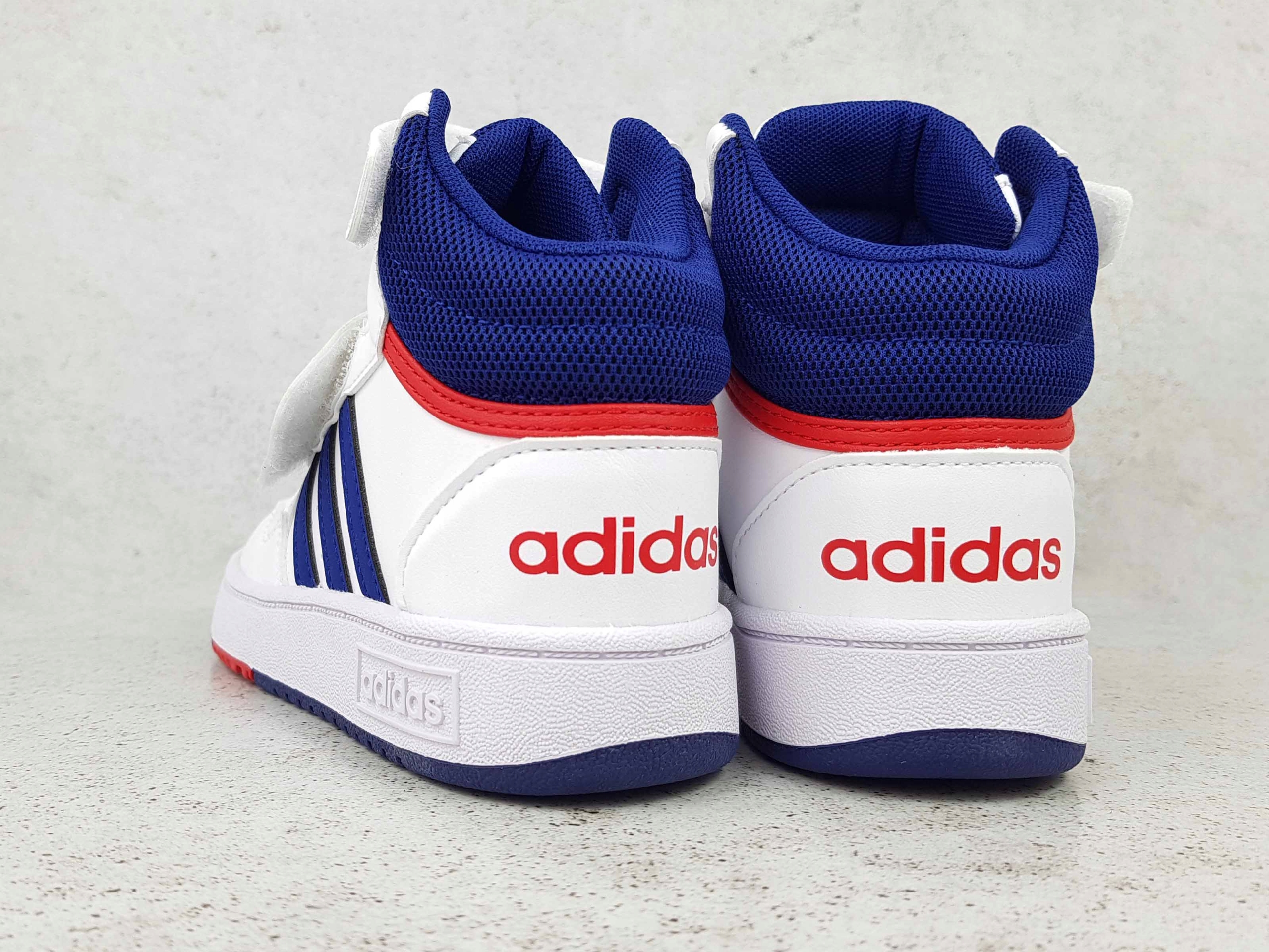 ADIDAS HOOPS MID GZ9650 BUTY DZIECIĘCE RZEPY GUMKA Kolor biały