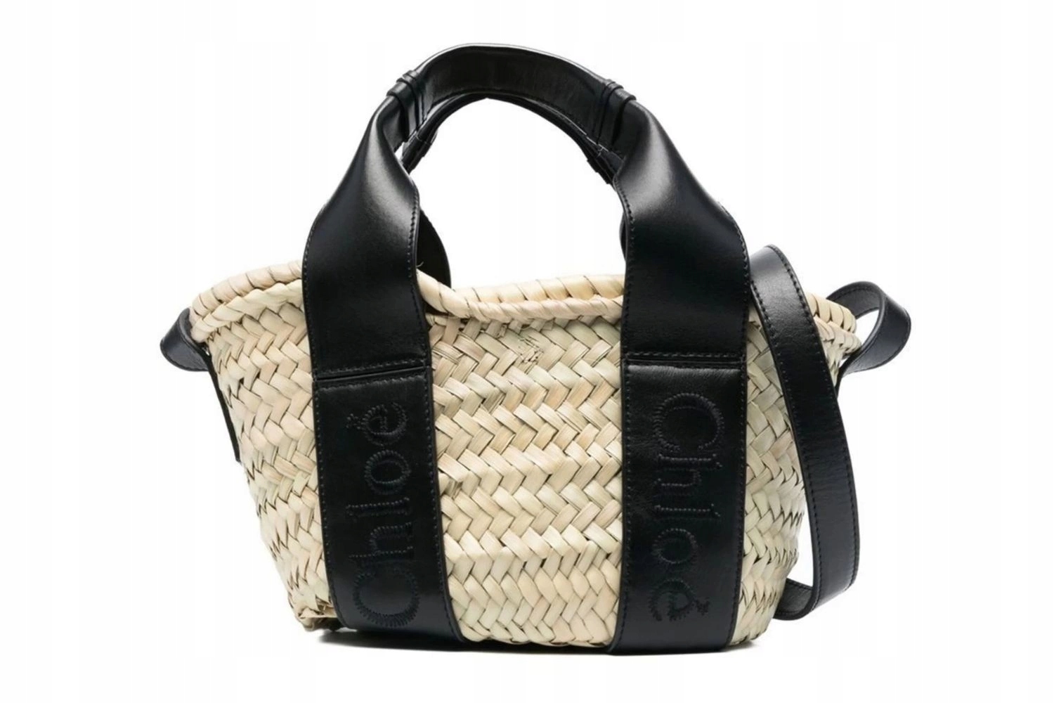 Dámská kabelka Chloe Sense Rafia Tote Bag slaměný černý košík