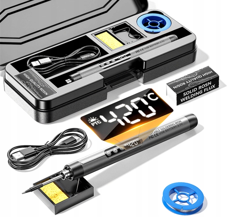 Lutownica Bezprzewodowa Akumulatorowa 420°C Usb-c Zestaw Do Lutowania