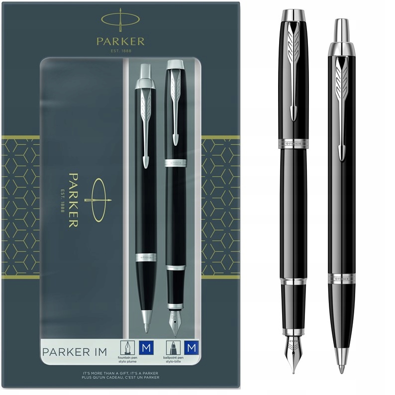 Pióro Wieczne Długopis Parker IM Czarny Ct Zestaw z Grawerem