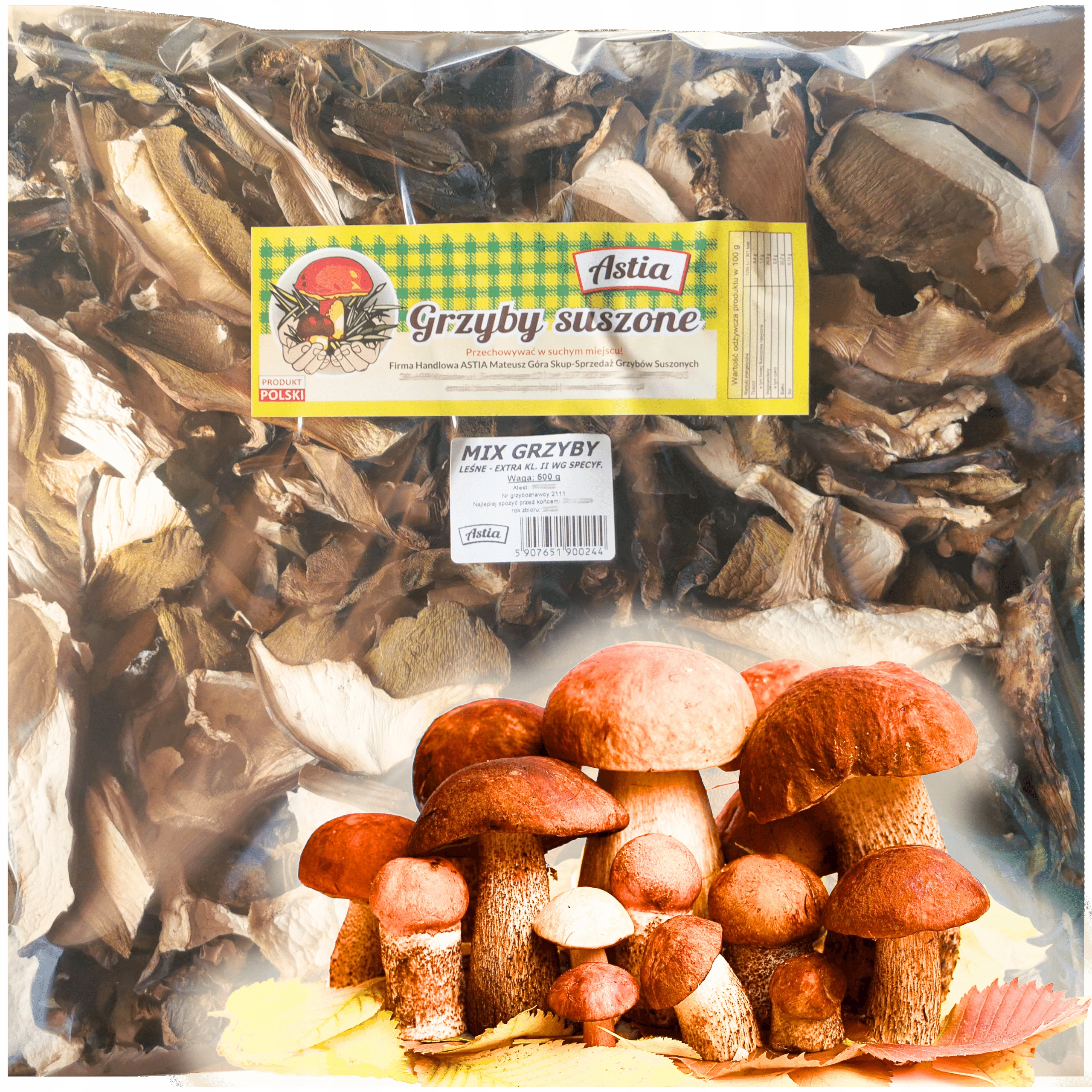 Sušené Lesní Houby MIX krájené houby sušené Polské Atest 2025 500g