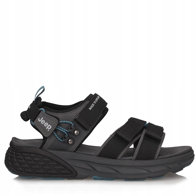 Pánské černé sandály na platformě Jeep Groove Sandal JM51120A se suchým zipem 41