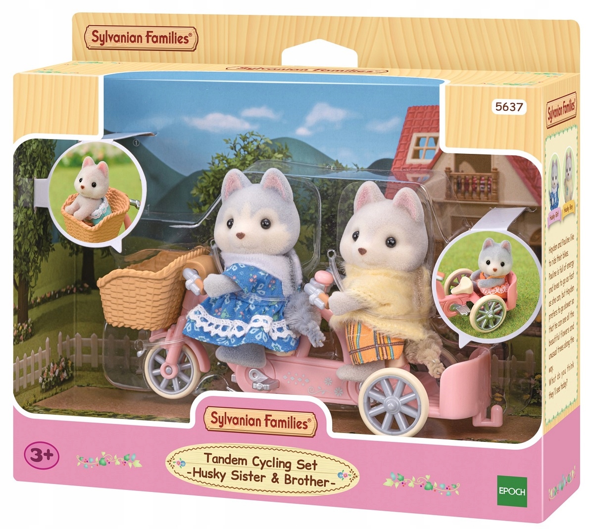 

Sylvanian Families Pieski Husky na rowerze 05637