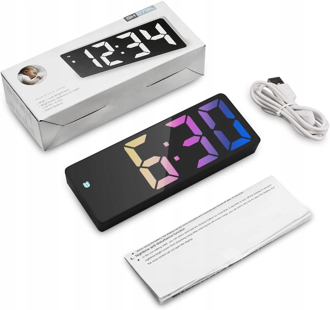 ZEGAR ELEKTRONICZNY LED BUDZIK ZEGAREK Z ALARMEM KOLOR B Typ budzik