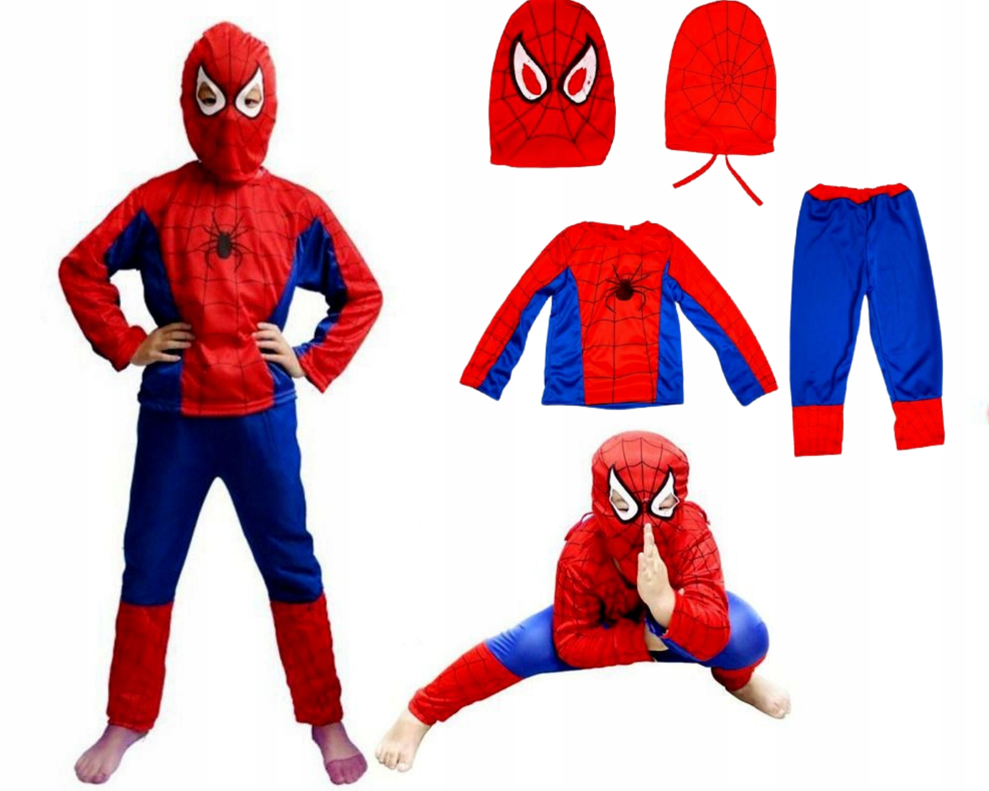 Strój SPIDERMAN MASKA Przebranie Bal 122 128 134 L