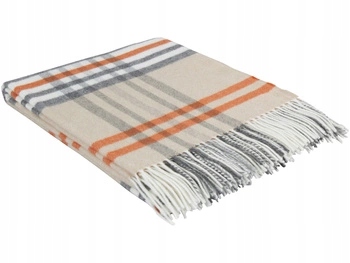 Koc wełniany Eskimo Switzerland Interlaken H43A4-223 130x180 Camel Orange