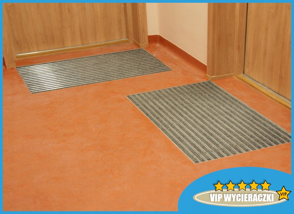 WYCIERACZKA POD DRZWI ZEWNĘTRZNA ALUMINIOWA - *PREMIUM* RYPS 12mm 75x50 Materiał tekstylna