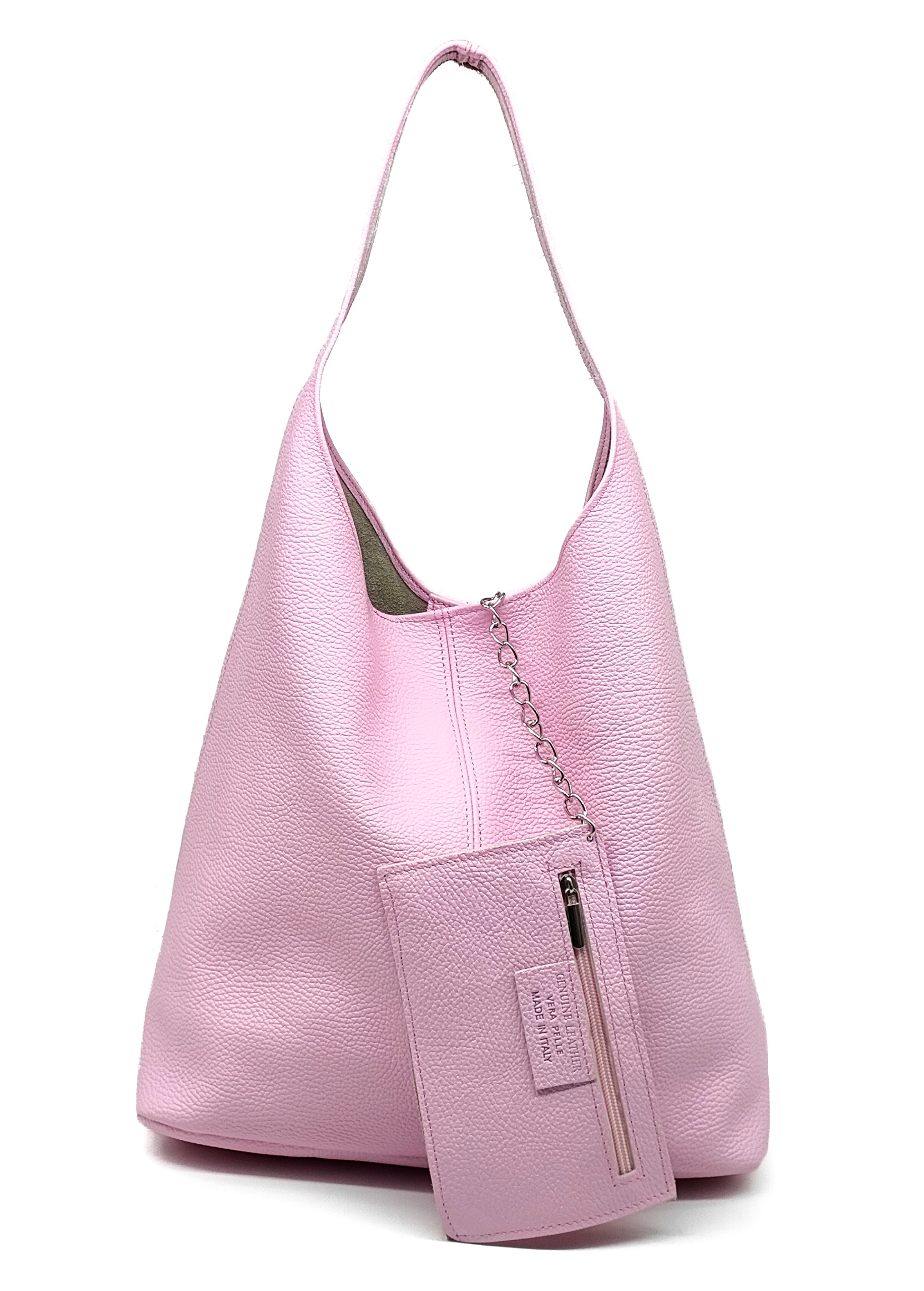 Růžová taška z přírodní kůže vera pelle