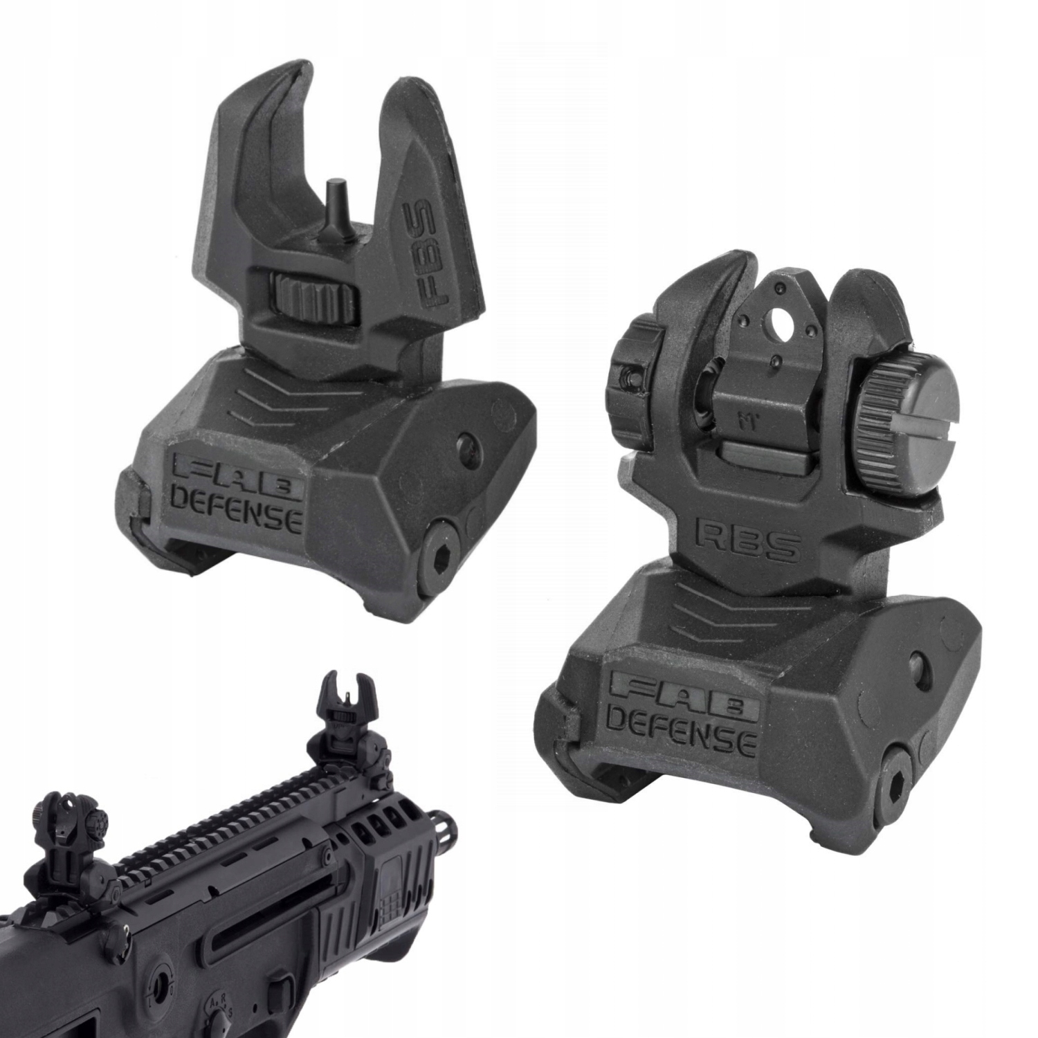 TAKTYCZNY FAB RBS SKŁADANY MECHANICZNY CELOWNIK PASUJĄCY DO SZYNY 20 MM