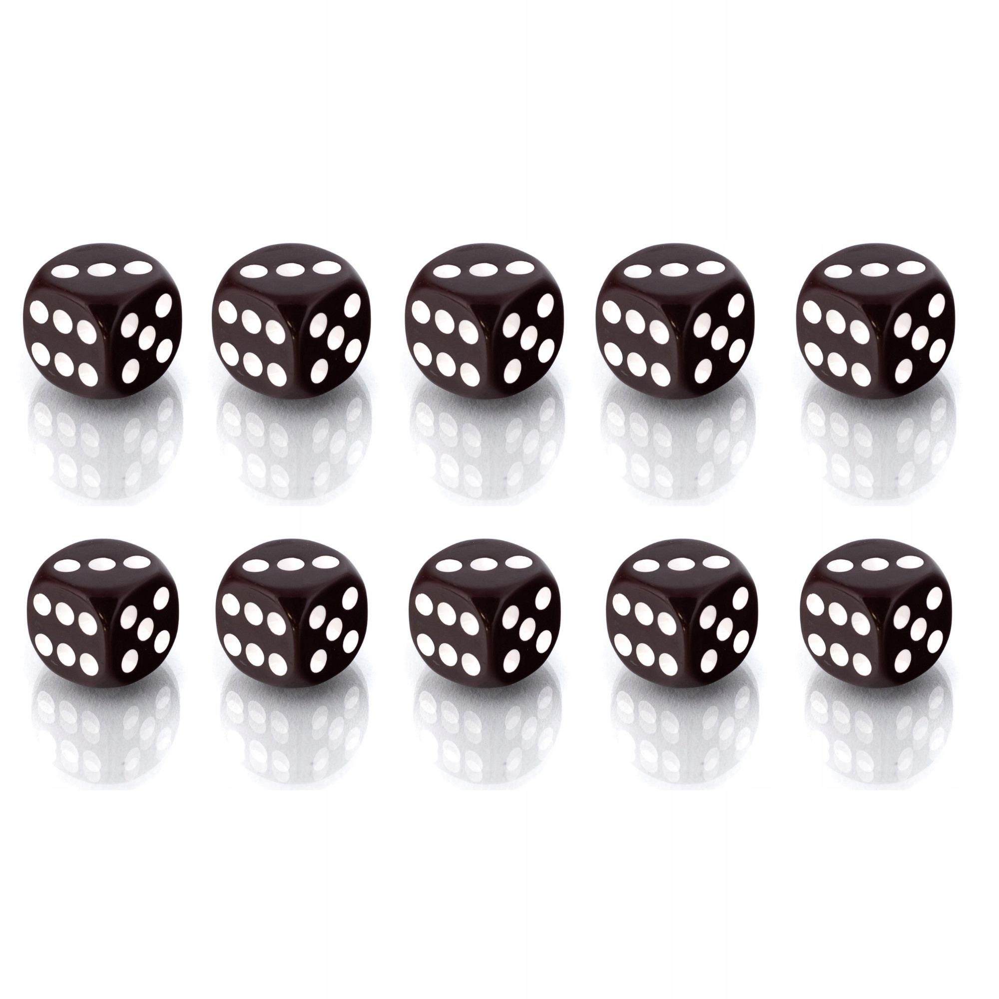 Zestaw 10 Kostek K6 Rpg Kość Brązowa 1,1 CM