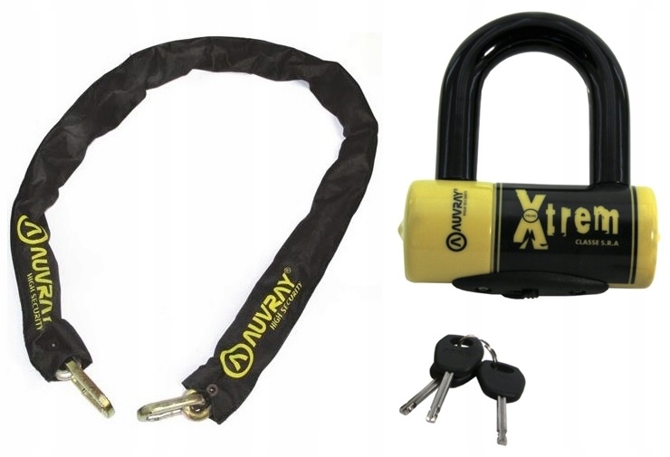 Замок гальмівного диска + ланцюг 120 см Auvray