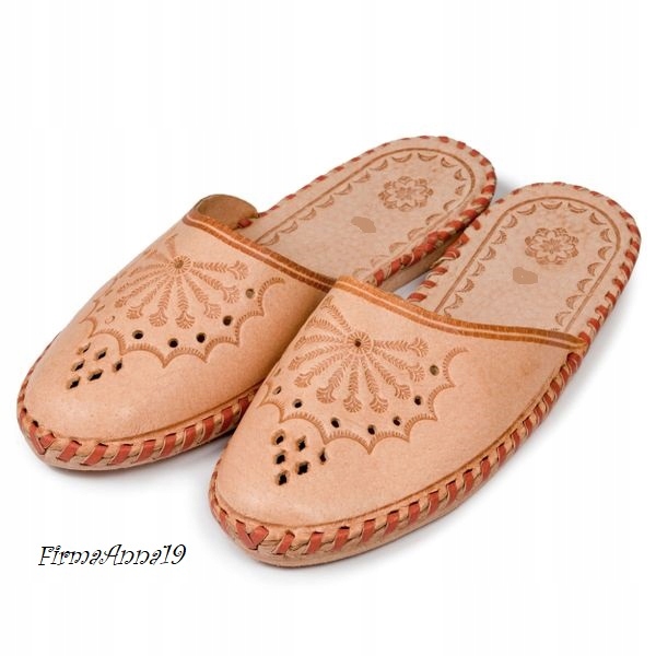 PANTOFLE DAMSKIE 100% SKÓRZANE GÓRALSKIE KAPCIE 38