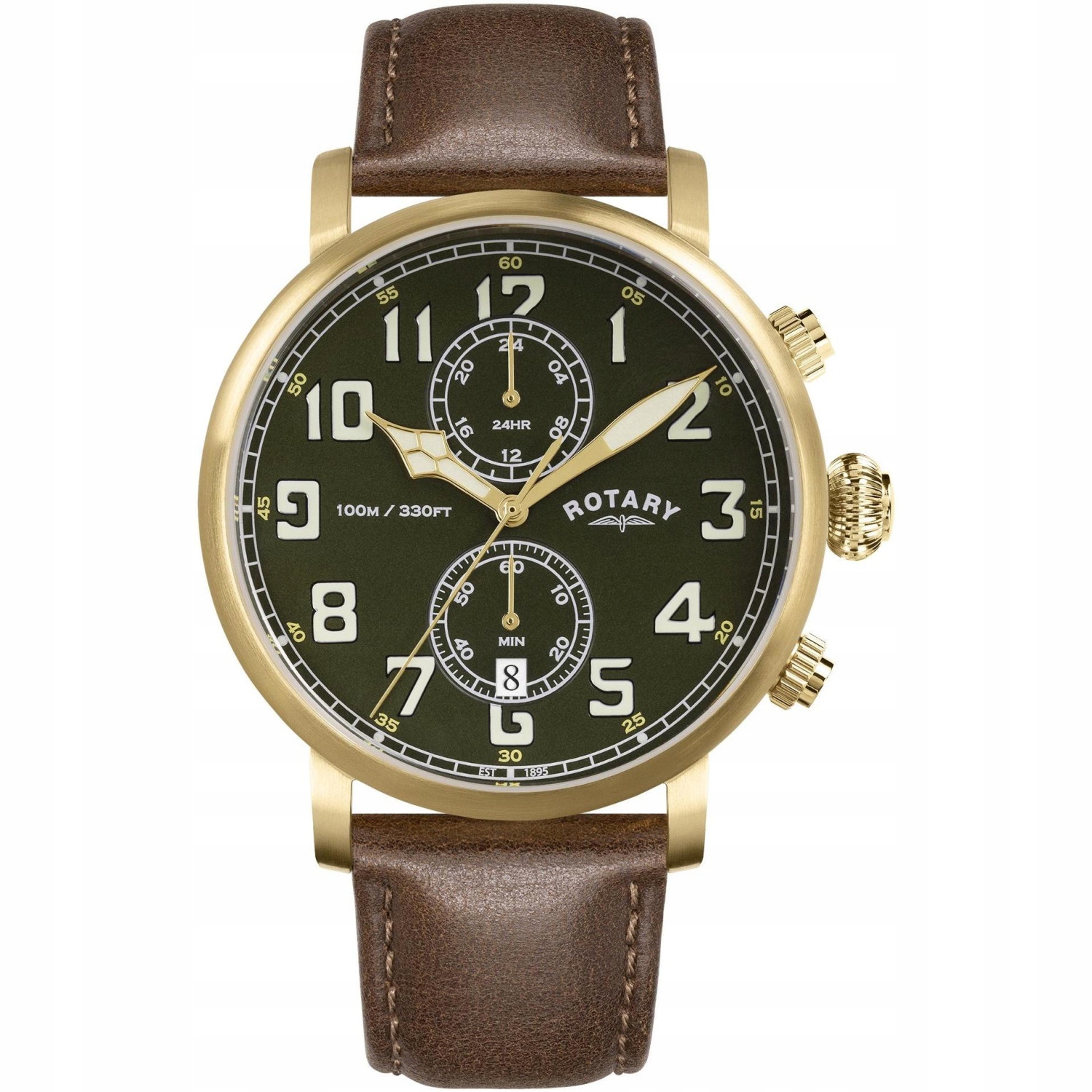 Pánské Hodinky Rotary RGS10002/24 hnědý pásek