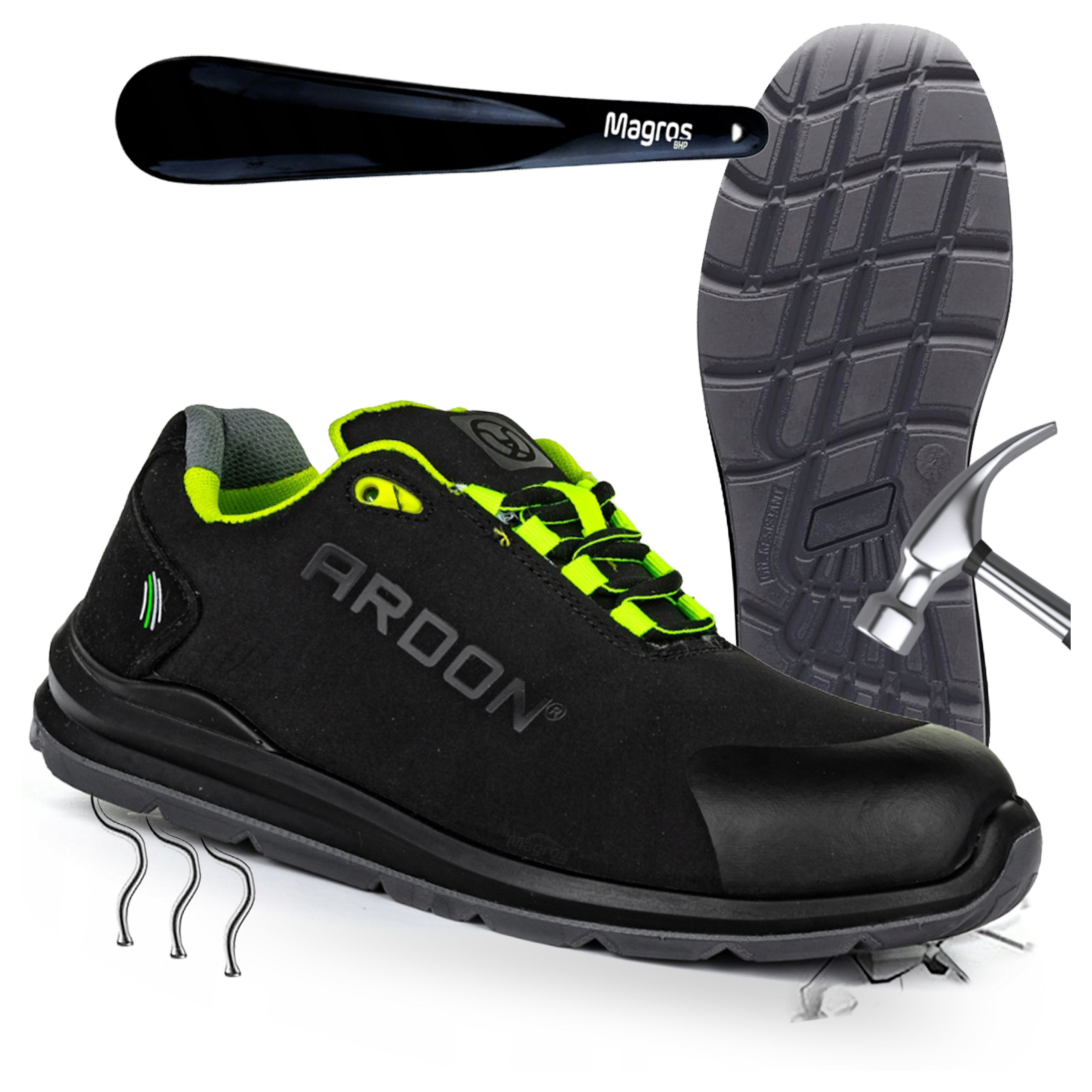 Buty Robocze Ochronne Męskie z Noskiem Bhp Softshell Ardon Softex S1P r.46