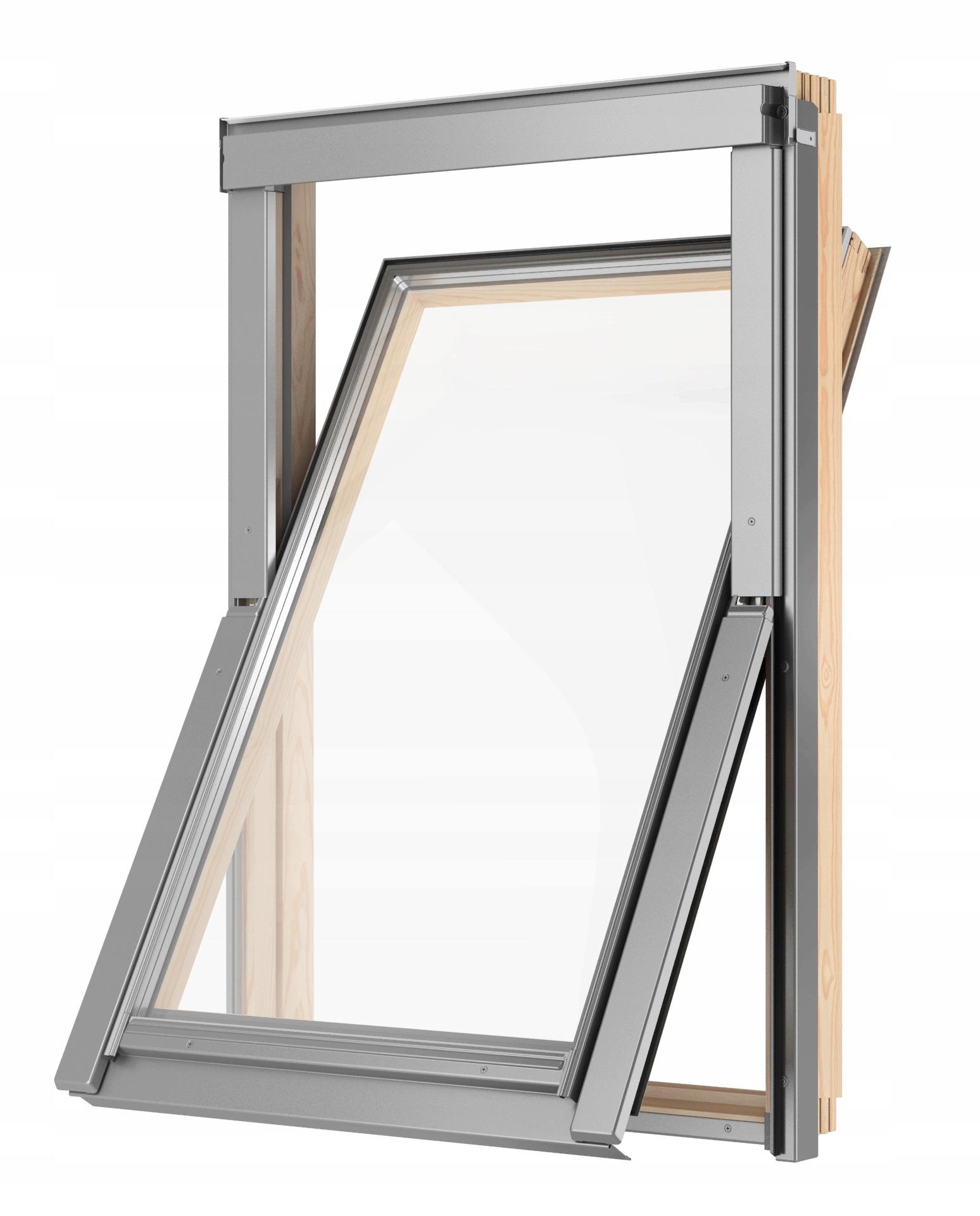 Drewniane okno dachowe 3-szybowe Rooflite+ Trio Pine Safe S6A 114x118