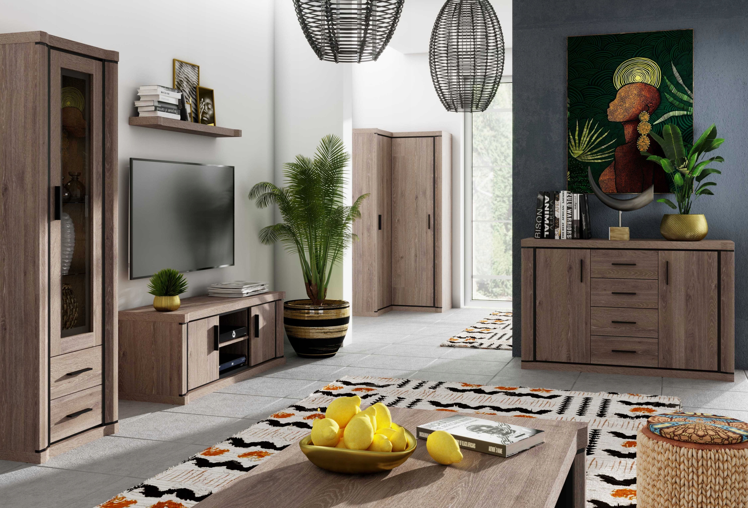 witryna słupek z szybą regał zamykany Dallas 16 Marka Jarstol