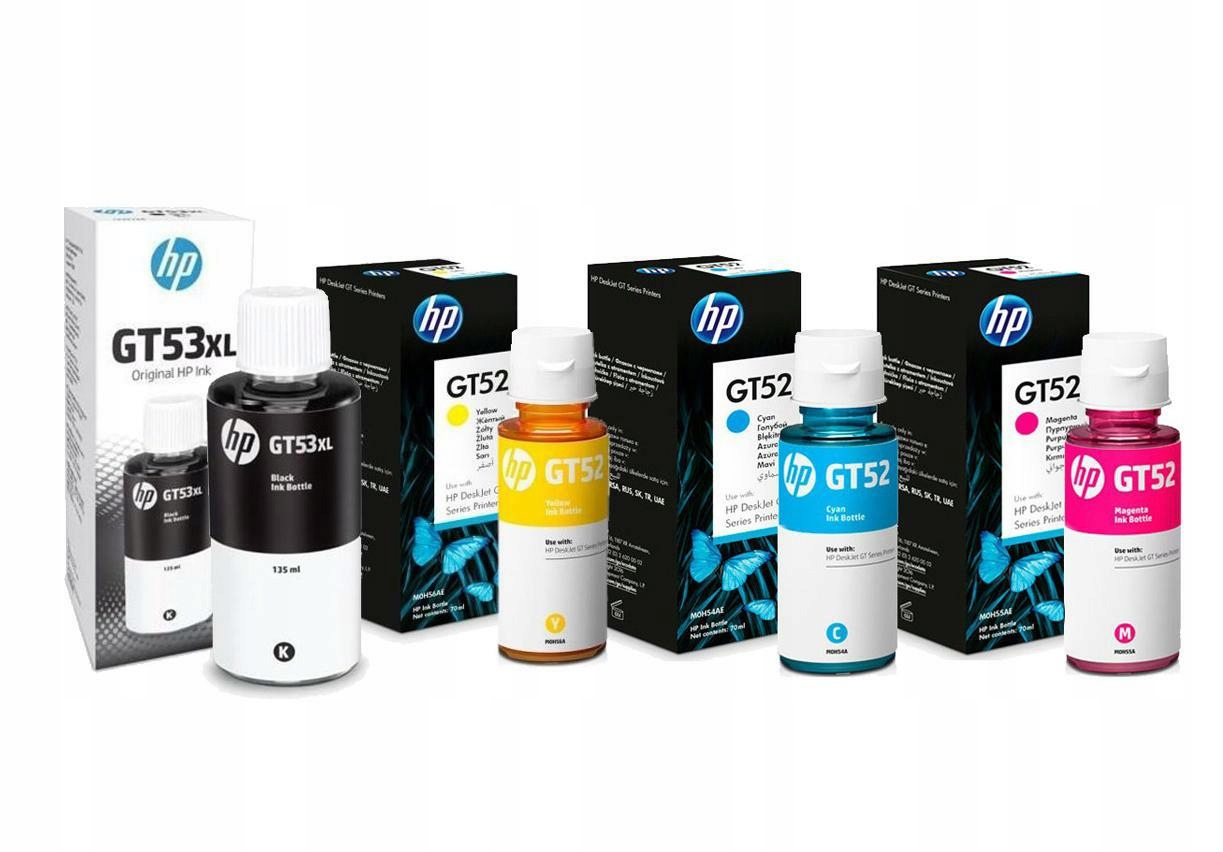 

Zestaw 4x tusz Hp GT53XL czarny GT52 Cmyk