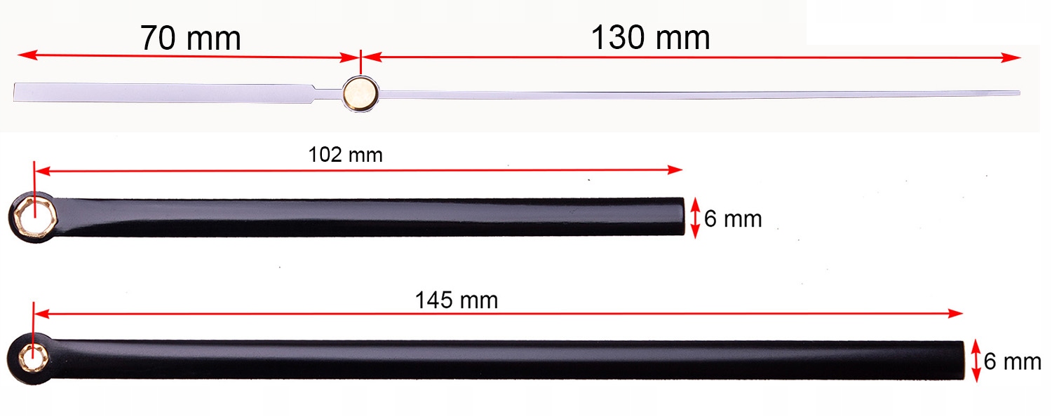

Długie Wskazówki 14,5cm Do Zegara W3499 Sekundnik