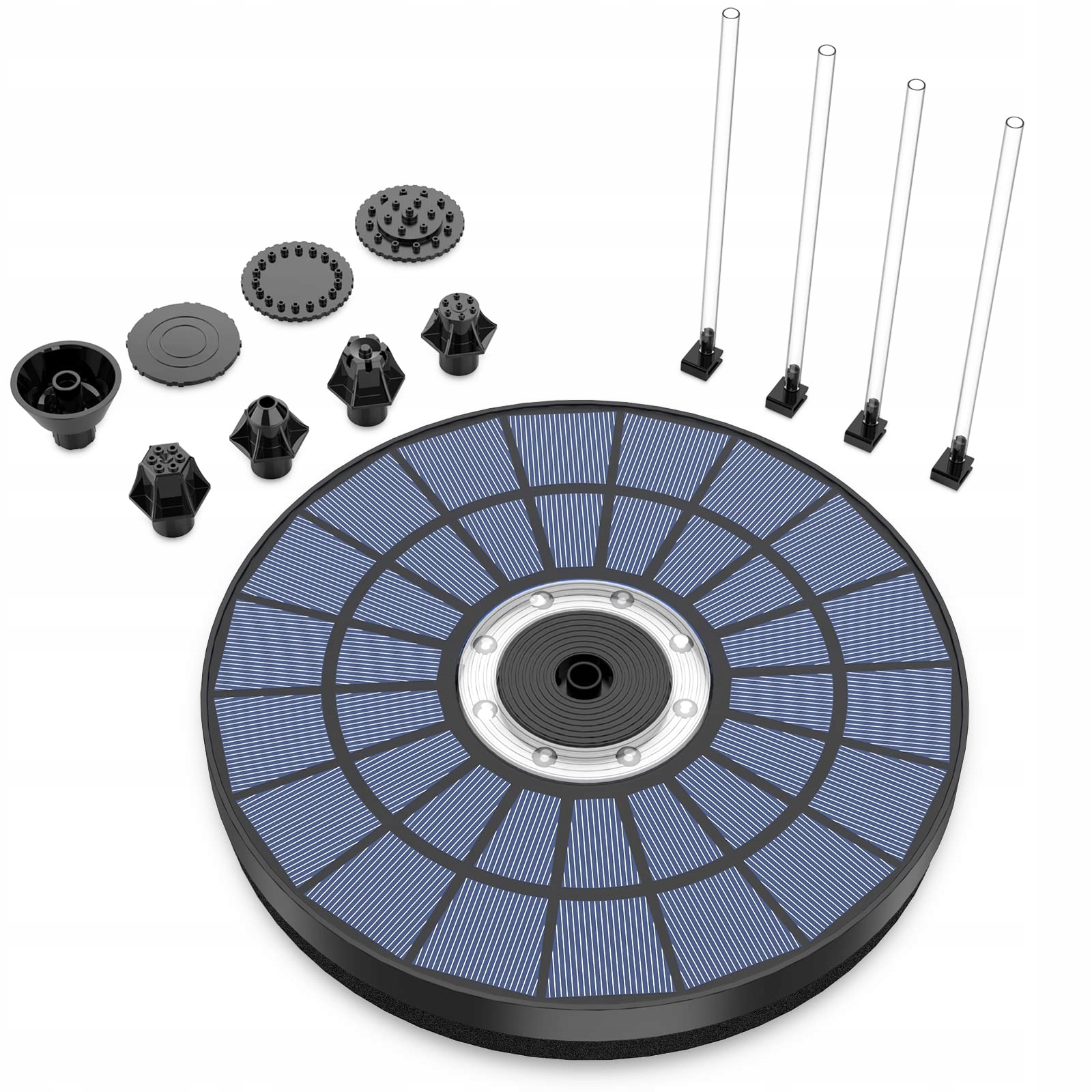AMZTIME Kolorowa Fontanna Solarna 5.5W Do Ogrodu Stawów i Kąpielisk Ptaków — miniatura 9