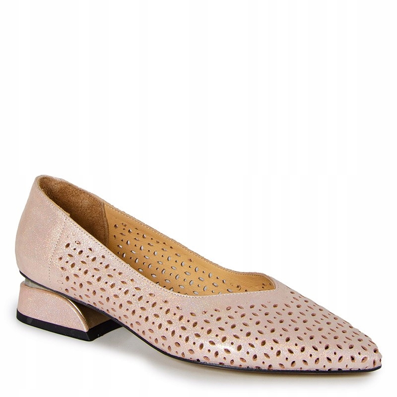 Boccato 743.104 Pudrové Ažurové Kožené Baleríny 36